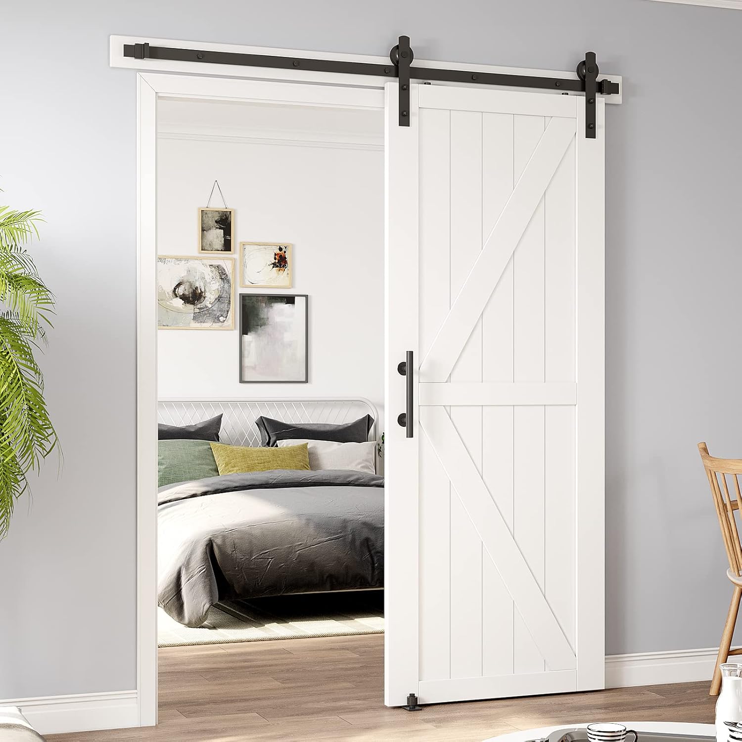 Amаzіng 🔥 Homlux 6ft Heavy Duty Sturdy Sliding Barn Door Hardware Kit, Single Door-Smoothly and Quietly, Easy to Install and Reusable - Fit 1 3/8-1 3/4 Thickness & 36 Wide Door Panel, Black(I Shape Hanger) Blасk Frіdау - 40% оƒƒ Homlux 6ft Heavy Duty Sturdy Sliding Barn Door Hardware Kit, Single Door-Smoothly and Quietly, Easy to Install and Reusable - Fit 1 3/8-1 3/4 Thickness & 36 Wide Door Panel, Black(I Shape Hanger)