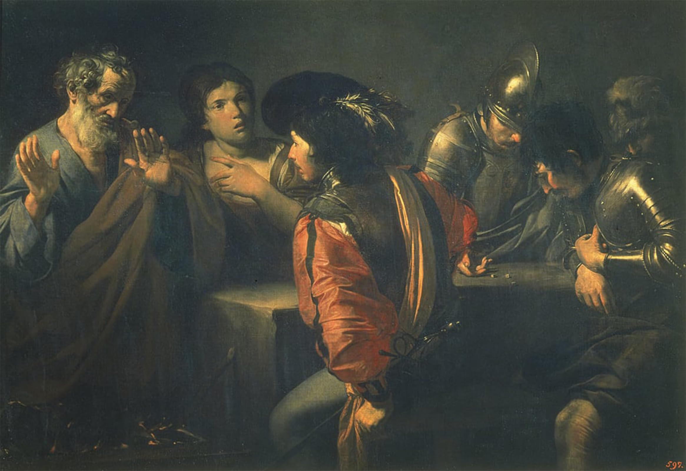 SERENDIPITP Vintage Wall Art Canvas Nordic Poster Canvas Print Picture the Denial of St Peter by Valentin De Boulogne Wall Art Poster for Home Decor 60x90cm