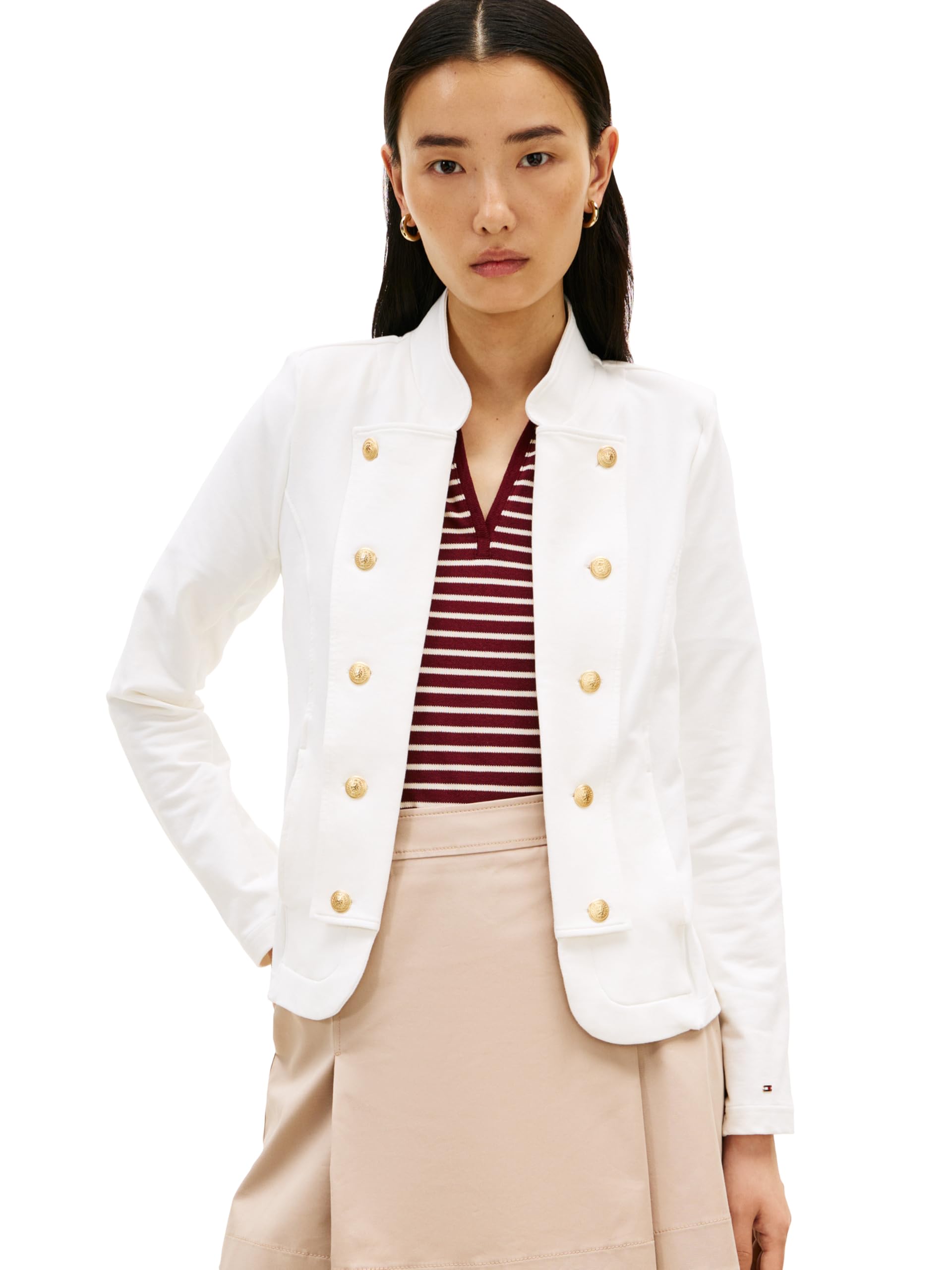 Womens Double Breasted Knit Jacket Button Down Long Sleeve Knit Jacket