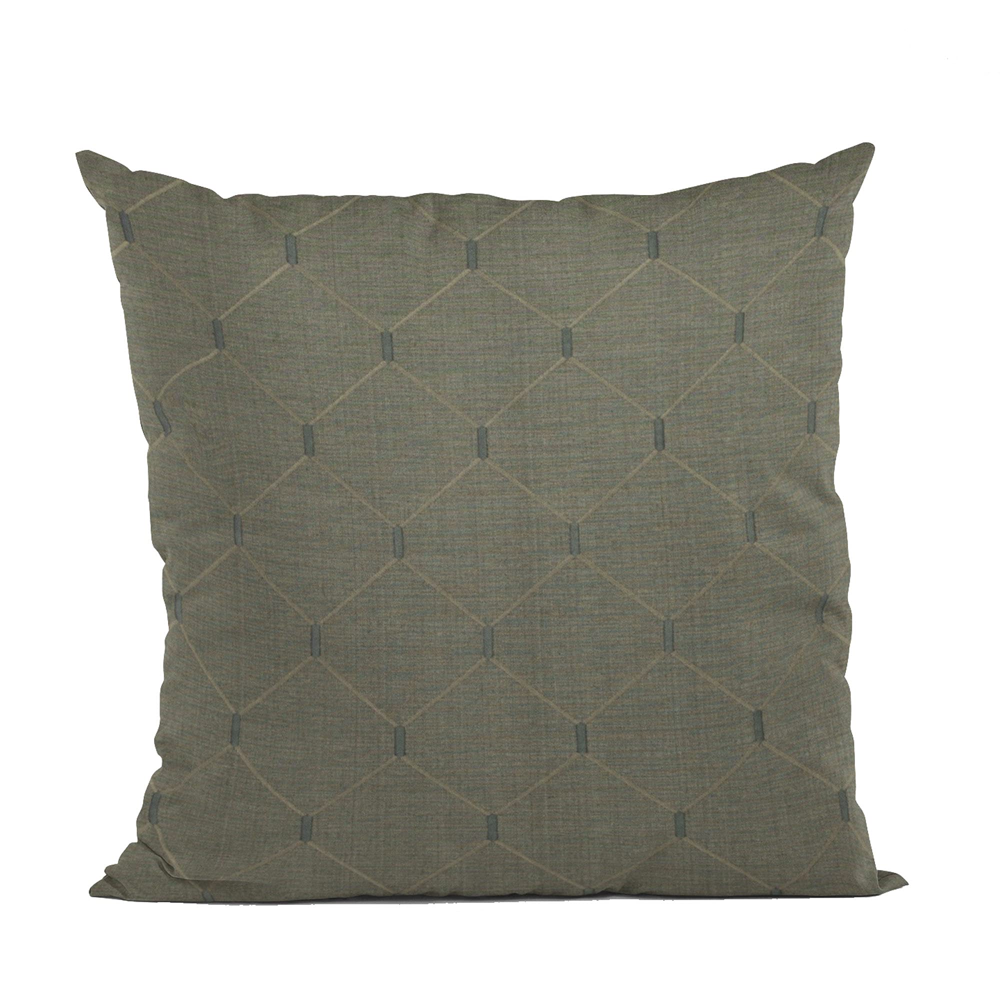 Plutus Brands Grey Plutus Slate Kona Embroydery, Some Shine to This Pattern Luxury Throw Pillow x 18in, Double Sided 18" x 18"