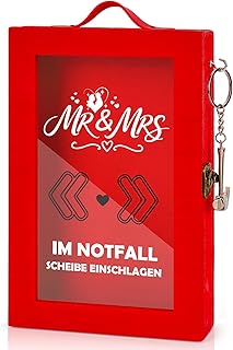 Notfallbox mit Hammer, Große Größe Hochzeitsgeschenke Lustige Wunscherfüller Geldgeschenk Holz Personalisierte Kreative DIY Feuerwehr Ideal für Geld Geschenkgutscheine Schmuck Hochzeit Jubiläum