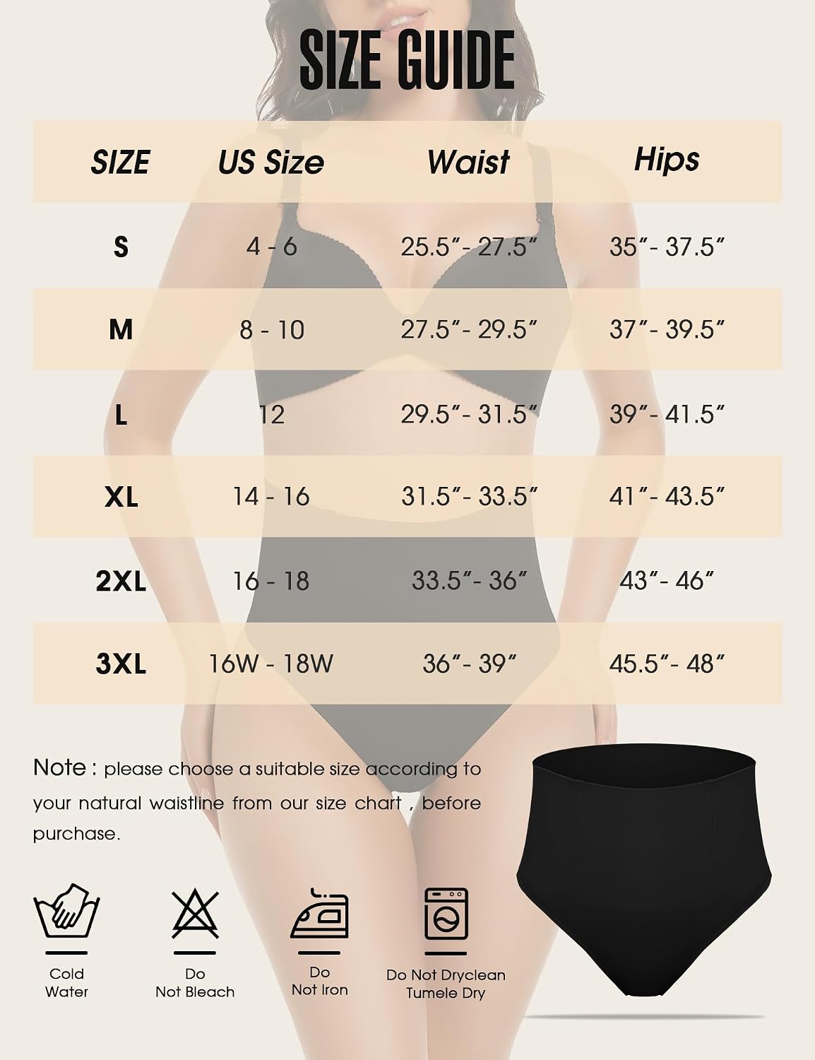 Yeblues Thong Shapewear for Women Mid-Waisted Seamless Shapewear Tummy Control Underwear Mid-Waist Body Shaper Panties(Black,Large)