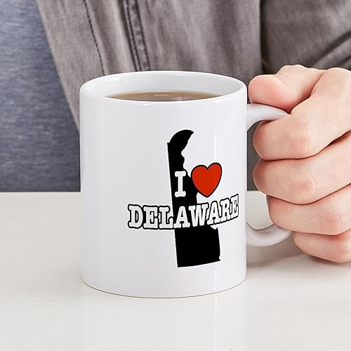 Miniatura 4 de CafePress I Love Delaware Taza de café de cerámica de 11 oz (11.0 fl oz)
