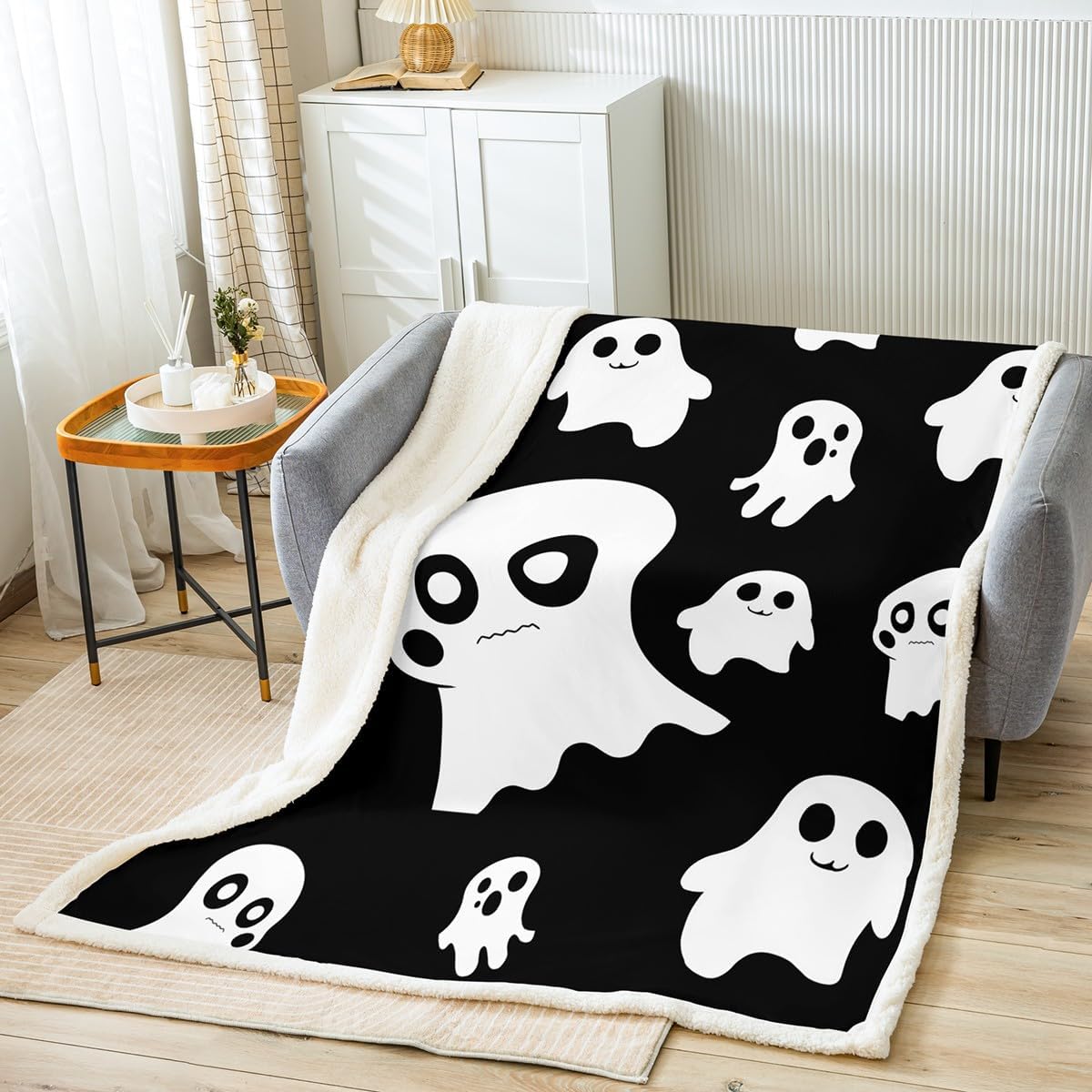 Feelyou Cartoon Duck Plush Blanket Cute Farmhouse Animal Sherpa Blanket for Kids Boys Girls Lovely Natural Themed Fuzzy Blanket for Sofa Bed Couch White Duck Soft Home Decor,Twin 60x80 Inches