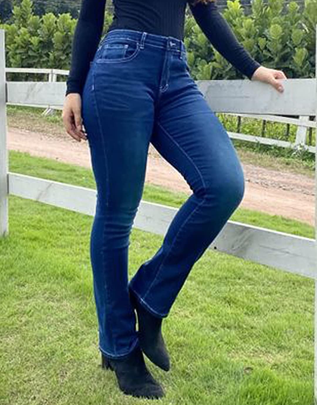 Flamingals Butt Lifting Bootcut Jeans Stretchy Casual Fall Winter Trendy Flare Leg Jeans for Women
