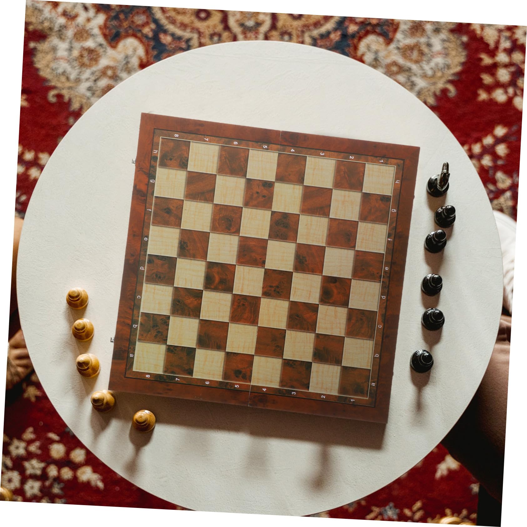Toddmomy Scacchiera in Legno 3 in 1 Backgammon e Dama Multifunzionale Per Bambini e Ragazzi, Formato 39x39 Cm, Gioco Educativo Pieghevole Da Tavolo Per Casa, Scuola e Picnic