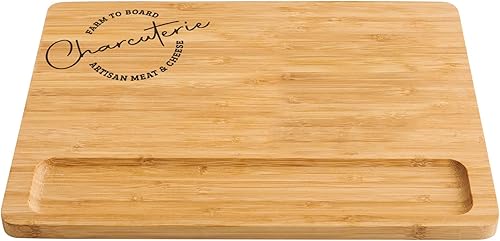 Miniatura 5 de HIC Kitchen Tabla de queso para charcutería, bambú caramelizado, rectangular, 11 x 15 x 0.6 pulgadas