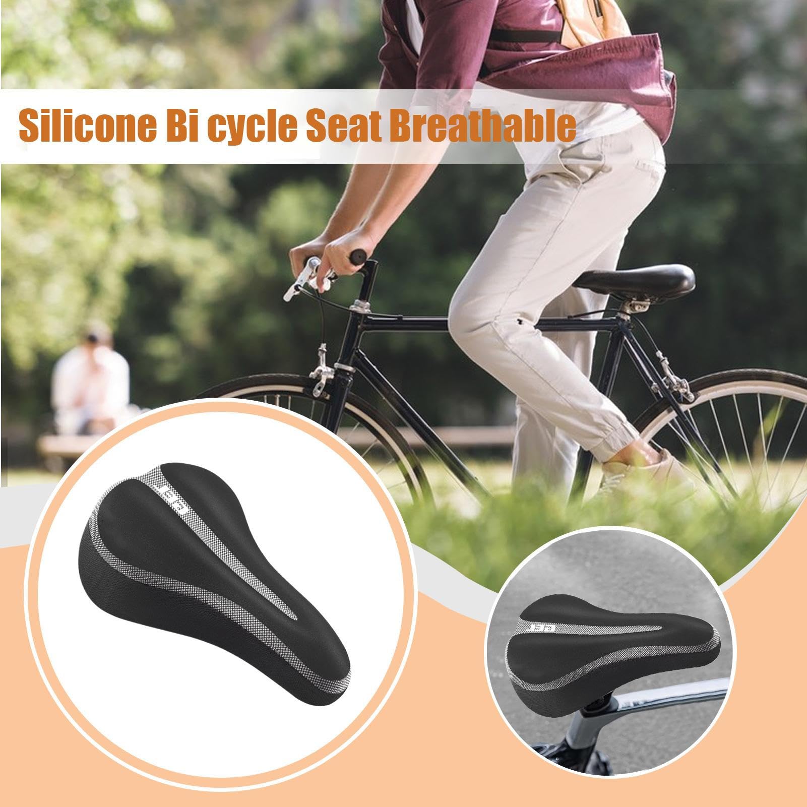 Coprisella Imbottito Per Ciclismo - Rivestimento Sella Bici Confortevole In Silicone Imbottito - Parte Di Ricambio Morbida Regolabile E Impermeabile Per Uomo E Donna Con Design Universale