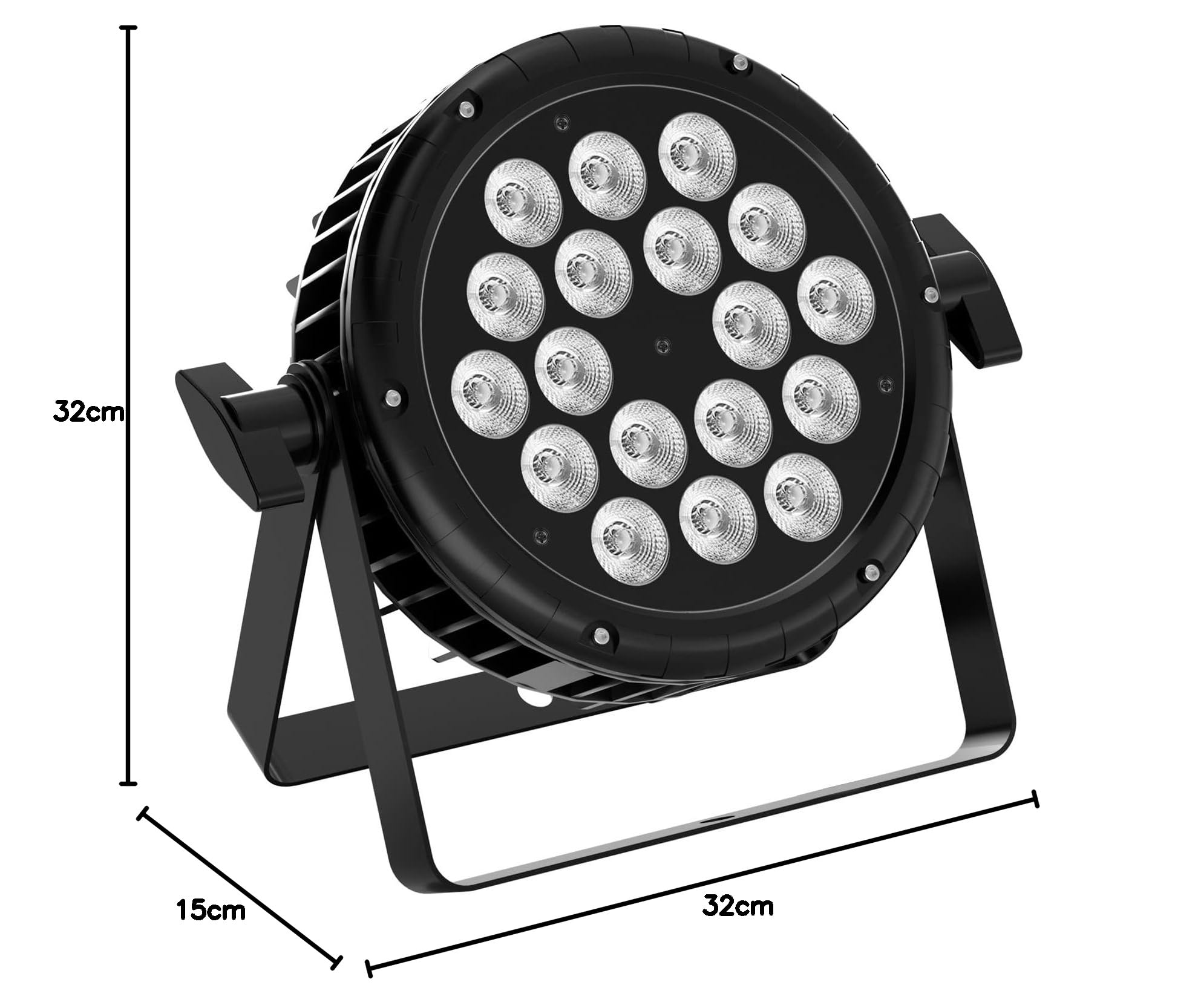 U`King RGBW 180W Exterieur Par LED IP65 Etanche, 18 LED Lampe de Scene avec Câble Imperméable, Projecteur de Scene pour Mariage Fête Éclairage de scène Disco Jardin Saison des Pluies
