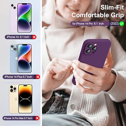 Miniatura 16 de Funda compatible con iPhone 14 Pro para mujer, con 2 protectores de pantalla de vidrio templado 9H, [protección de cámara] [forro de microfibra]