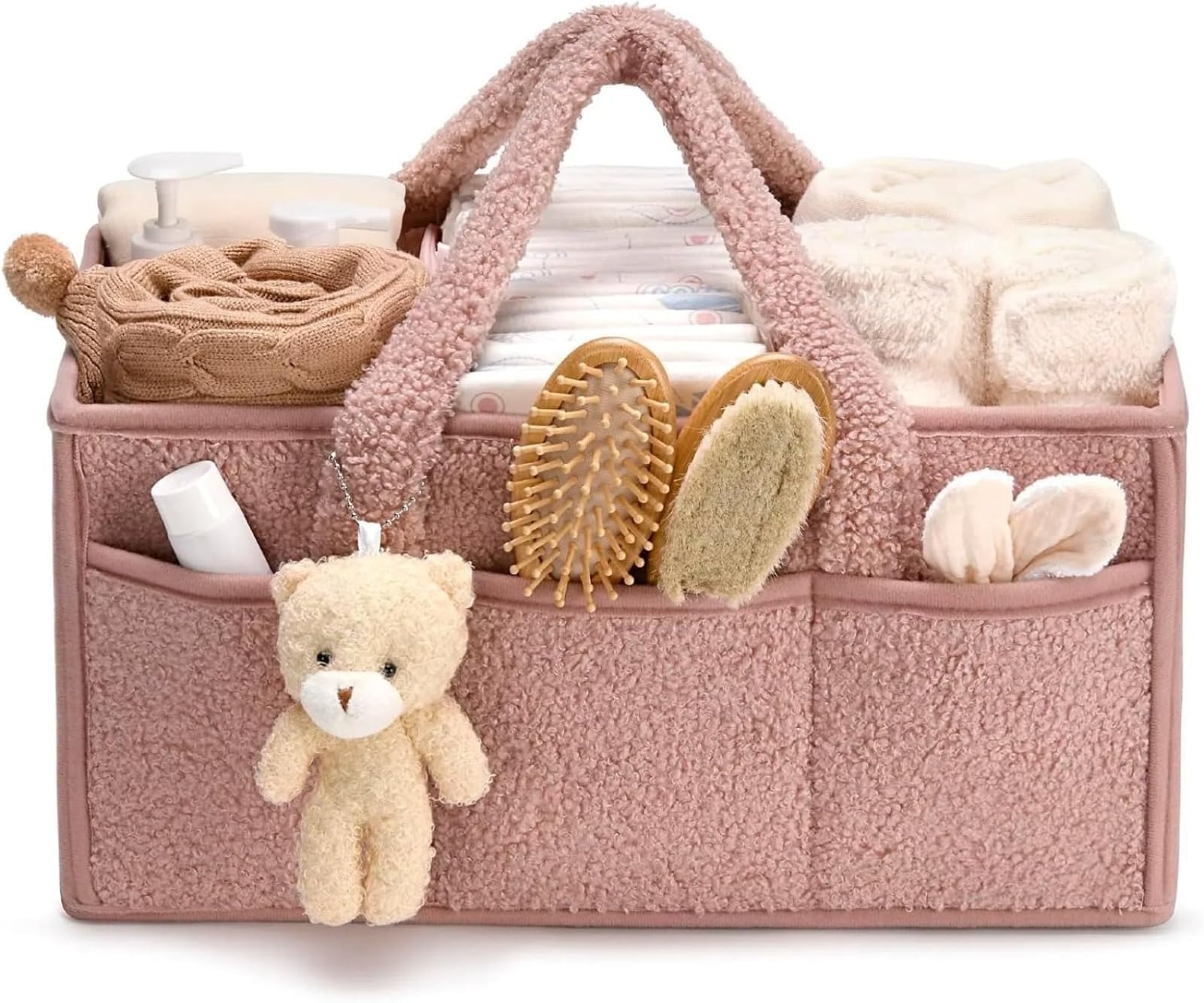 Générique Cestino portaoggetti per bambini, pannolini, nascita organizzatore, portatile per cestino, scomparto rimovibile
