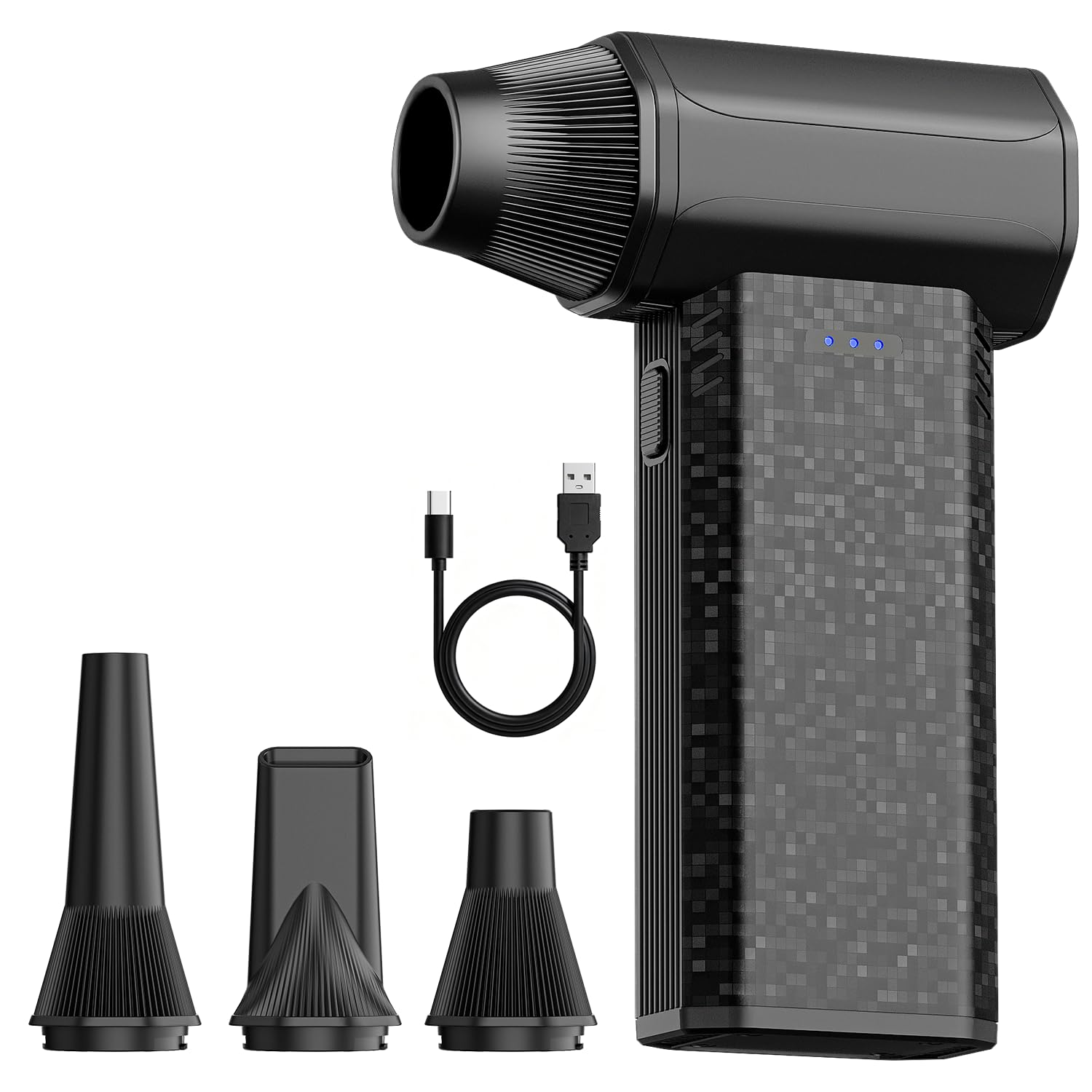 X113 Souffleur d’Air Électrique 110 000 Tr/Min – Air Duster Rechargeable 2500 mAh x2, Moteur 120 W & 3 Vitesses Réglables, USB-C, Alternative aux Bombes à Air pour PC,Clavier,Voiture et Maison