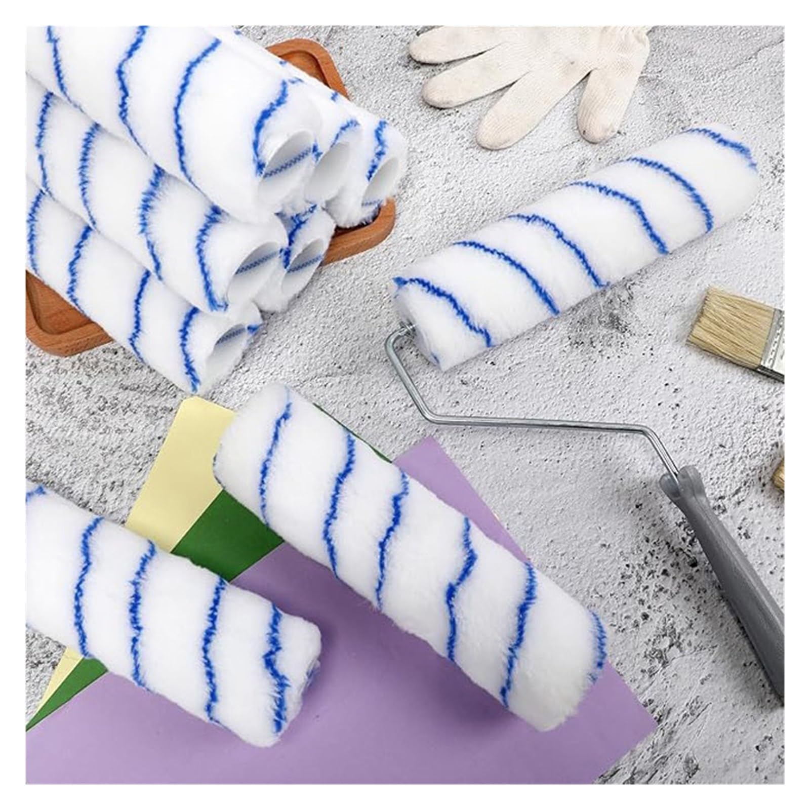 6/10 rodillos de pintura jaula tejida 9 pulgadas x 1,5, pelo medio(10Pcs)