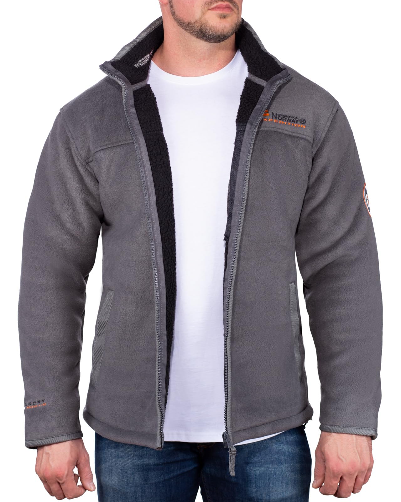 Geographical Norway Męska kurtka polarowa model 24 Dark Grey M, Ciemnoszary – 24, M