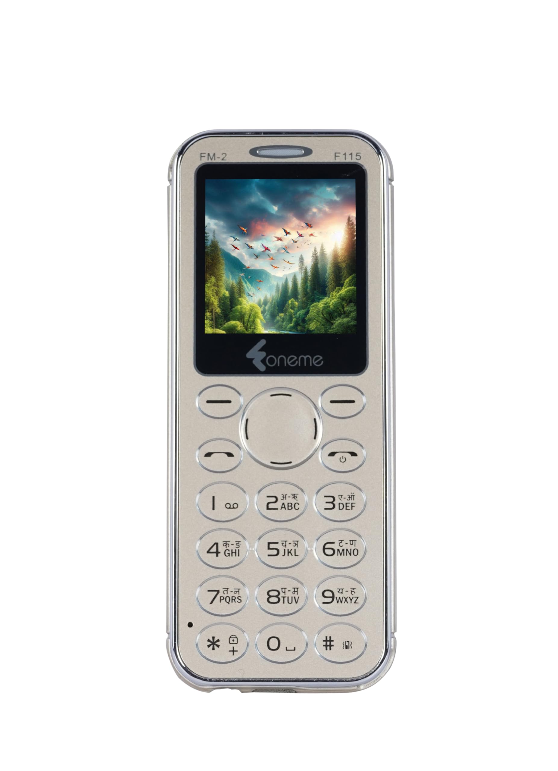 foneme f115 slim & stylish dual sim |keypad mobile| with 1.44" display | bt dialer| card phone|voice changer|auto call recording|long lasting battery|fm|camera|feature phone| gold