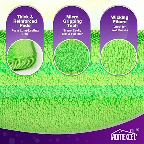 Miniatura 3 de HOMEXCEL Almohadillas de microfibra compatibles con Swiffer Wet Jet, reutilizables, lavables a máquina, repuestos de almohadillas Swiffer WetJet,