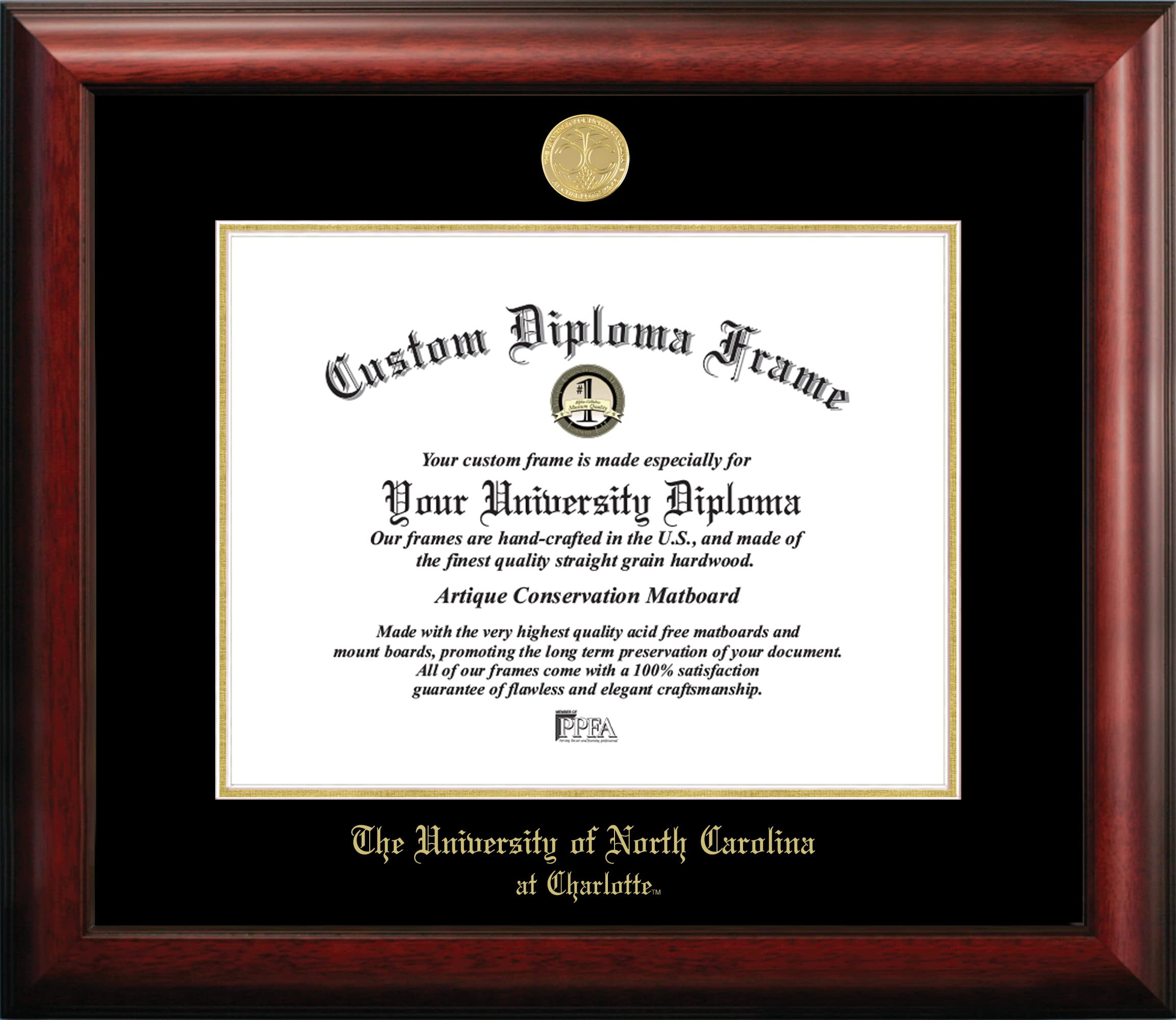 Campus Images NC993GED University of North Carolina, Charlotte Embossed Diploma Frame, 11