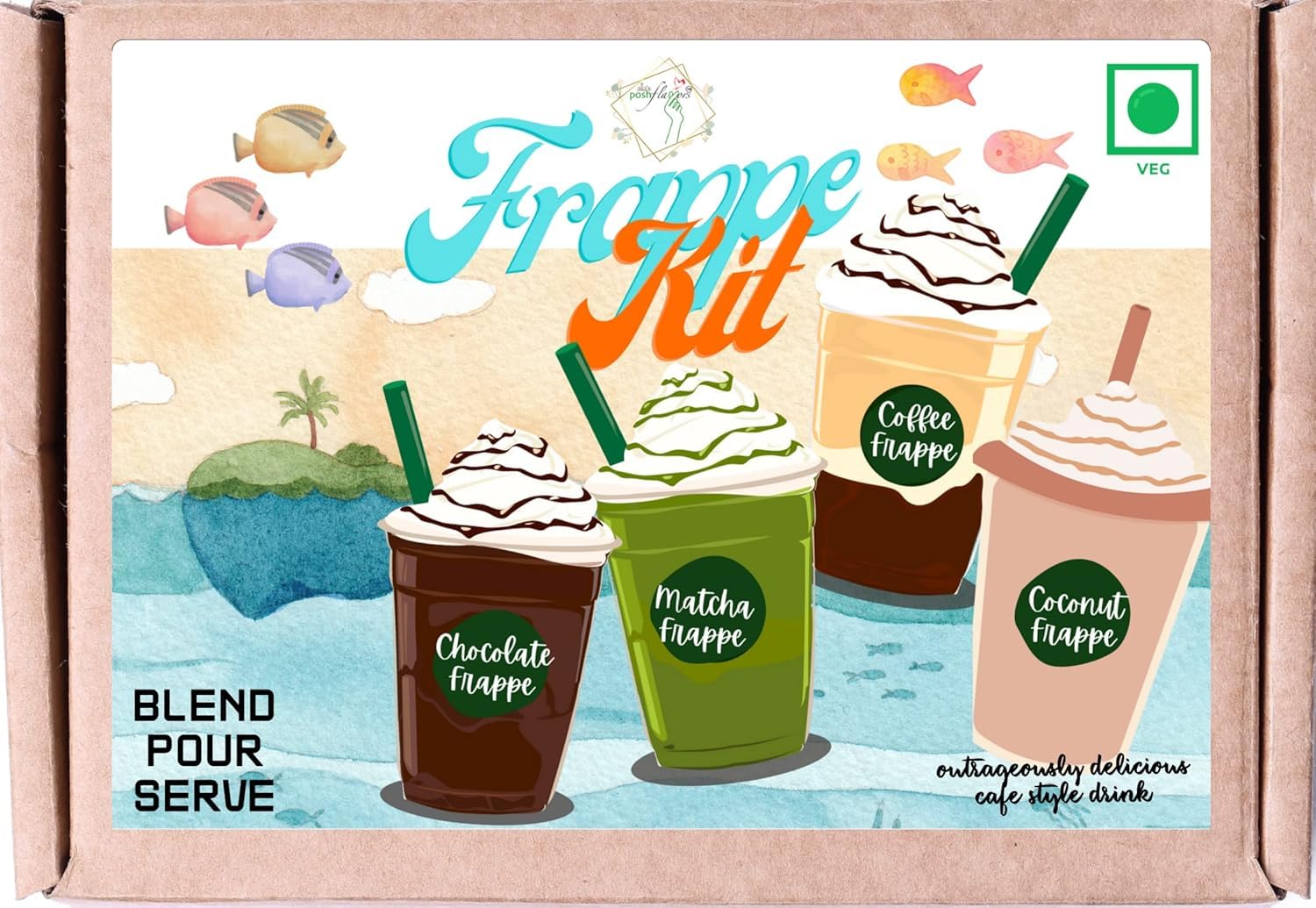 Kit de fabrication de frappes Posh Flavors pour savourer un café glacé maison en 2 minutes