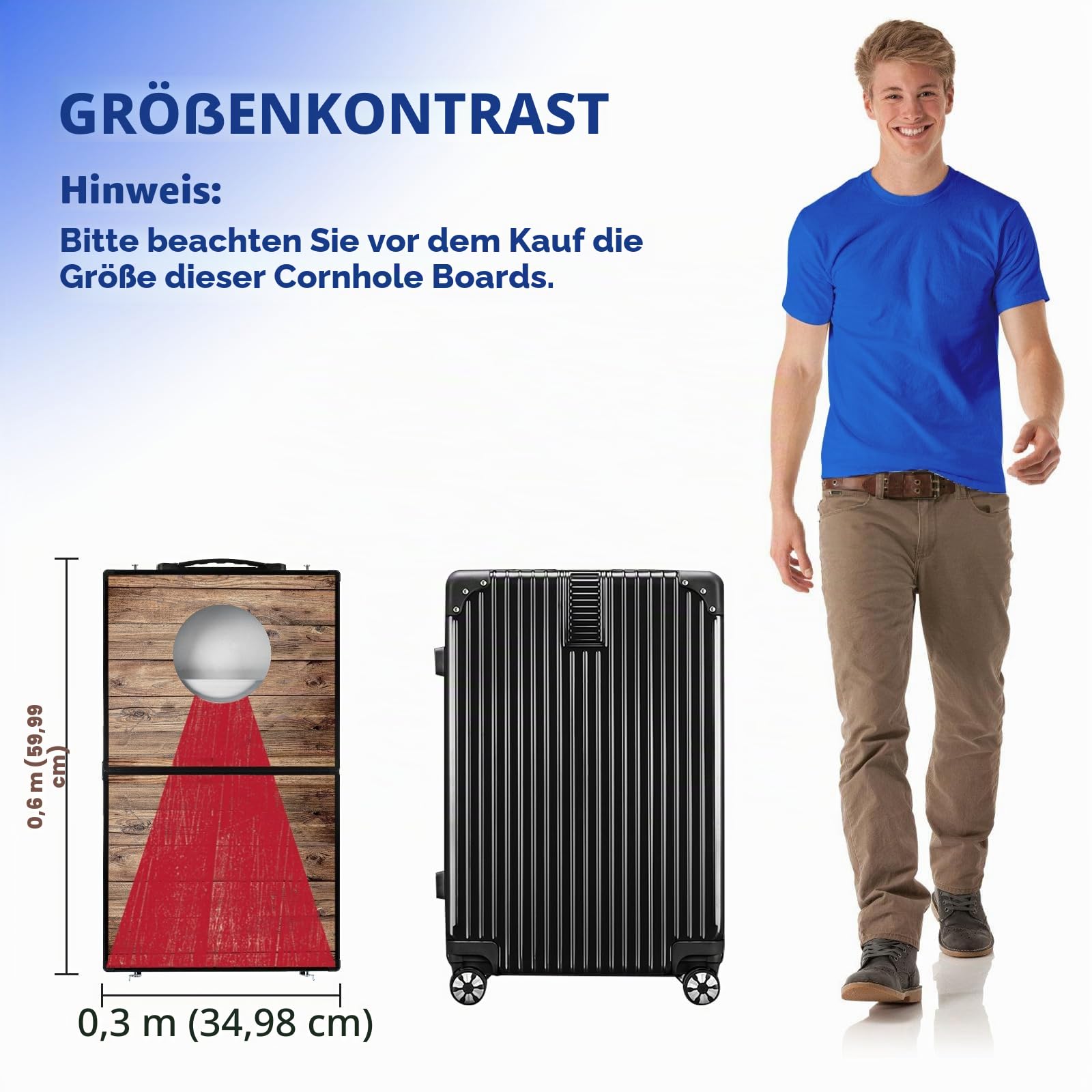NZQXJXZ Langlebiges Aluminium Cornhole Spiel Outdoor Cornhole Säckchen mit 6 Bohnensäcke & Tragetasche für Hinterhof, Rasen, Strand 2-in-1 Camping Outdoor Spiel Set Kollabieren