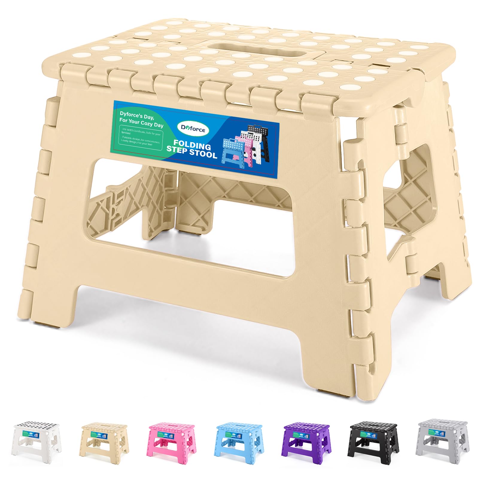 Dyforce Kids Step Stool 9 Inch, 300lbs Folding Step Stool for Toddler