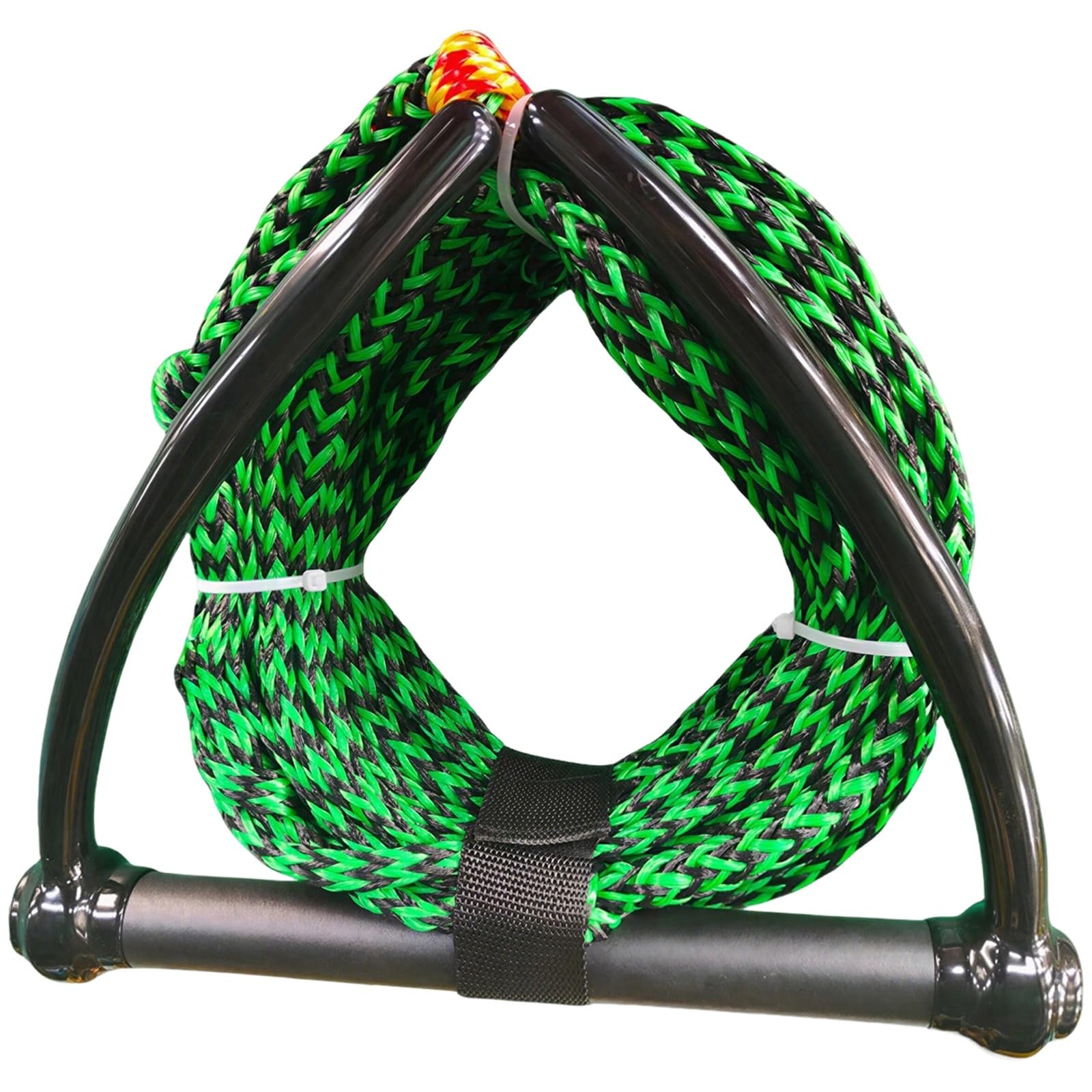 Wasserski-Seil mit Griff, 75,5 ft / 23 m, grünes Wakeboard-Schleppseil aus Nylon für Motorboot, Antirutsch-Griff aus Metall, geeignet für Kneeboarding, Wakeboarding und Wakesurfing