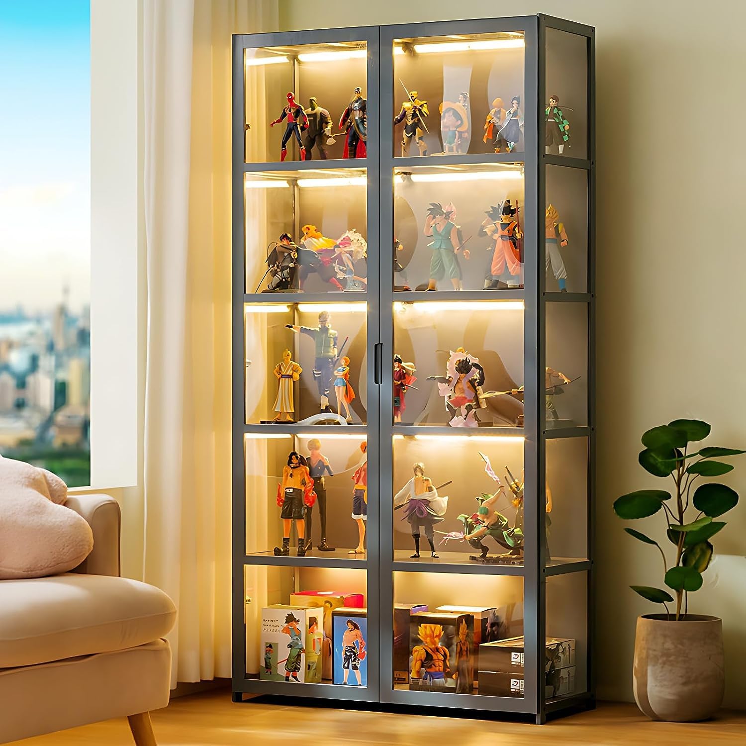 Buy XYFZRL 5 Tier Curio Display Storage Shelves with Acrylic