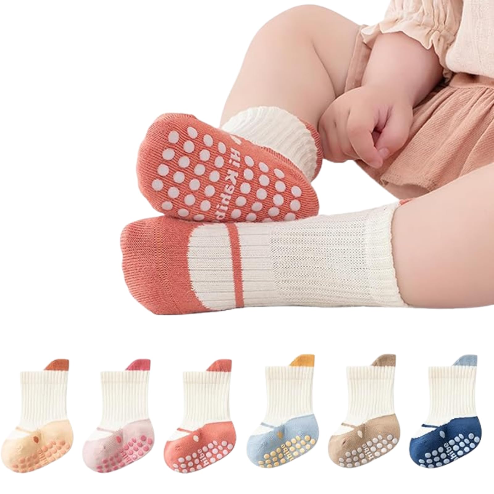 bendjoy Anti-Slip Baby Socks for 1-3 years Soft Cotton | Breathable | Gentle Cuff | Seamless Design-picture-19