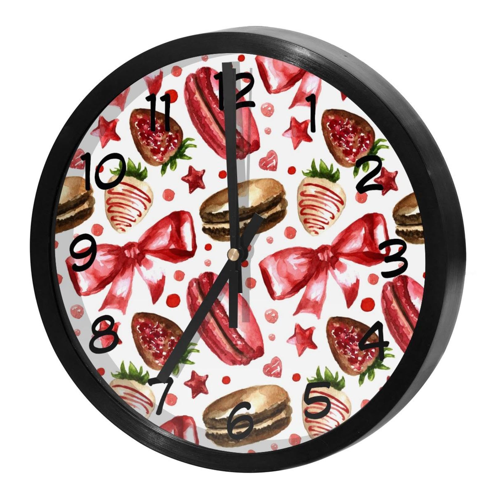 Horloge murale silencieuse fin du tic-tac stressant horloge quartz à piles macaron chocolat