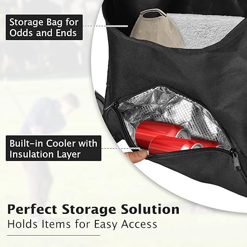 Miniatura 6 de Tangkula Carrito de golf de empuje, carrito de golf plegable de aluminio ligero con 4 ruedas, carrito de golf con freno de pie, portavasos gratis y