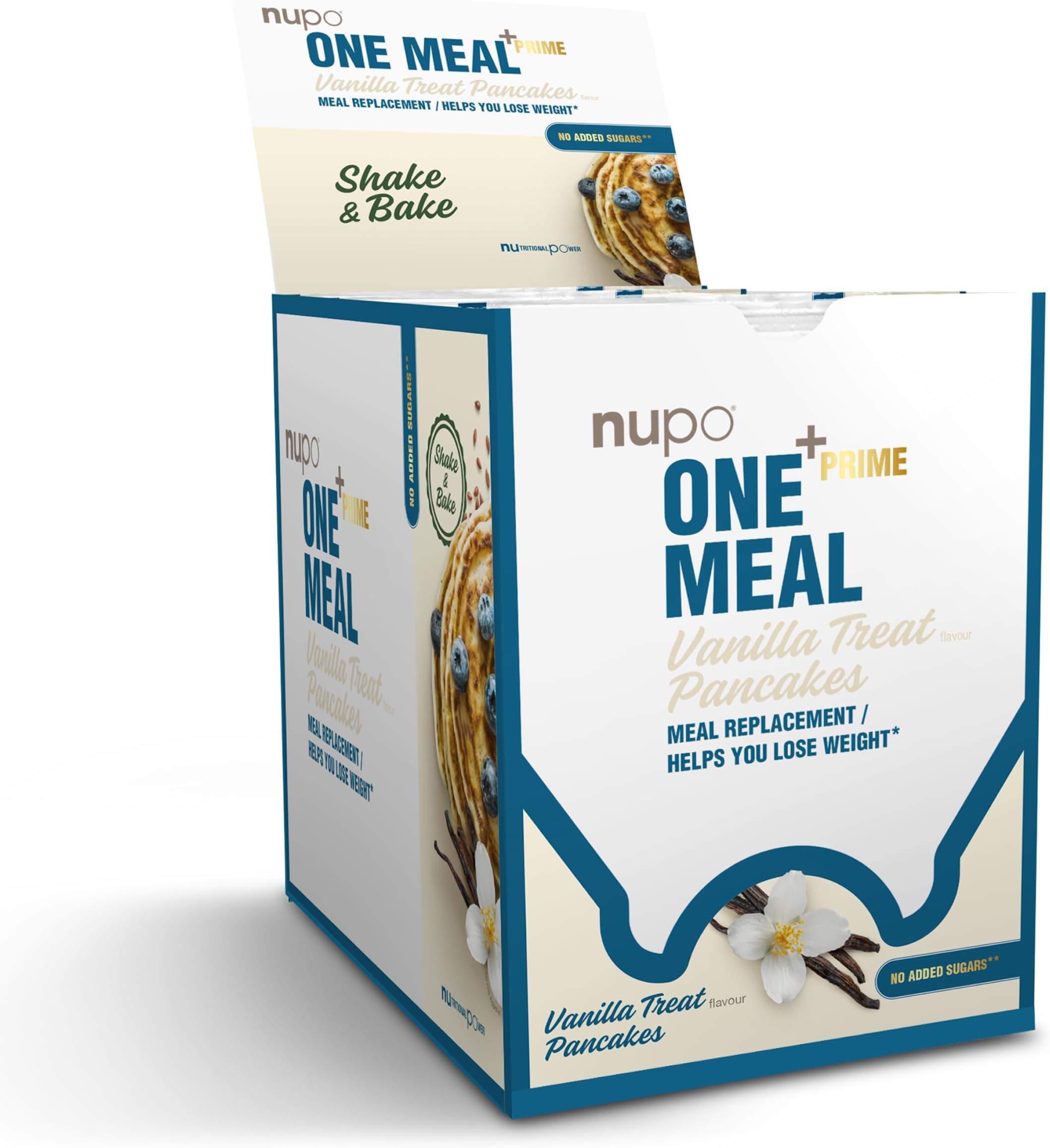 NUPOONE MEAL +Prime Pancakes I Tasty meal replacement for a balanced diet plan I Helps you lose weight I High in protein I No added sugars I 24 vitamins and minerals I 15 meals