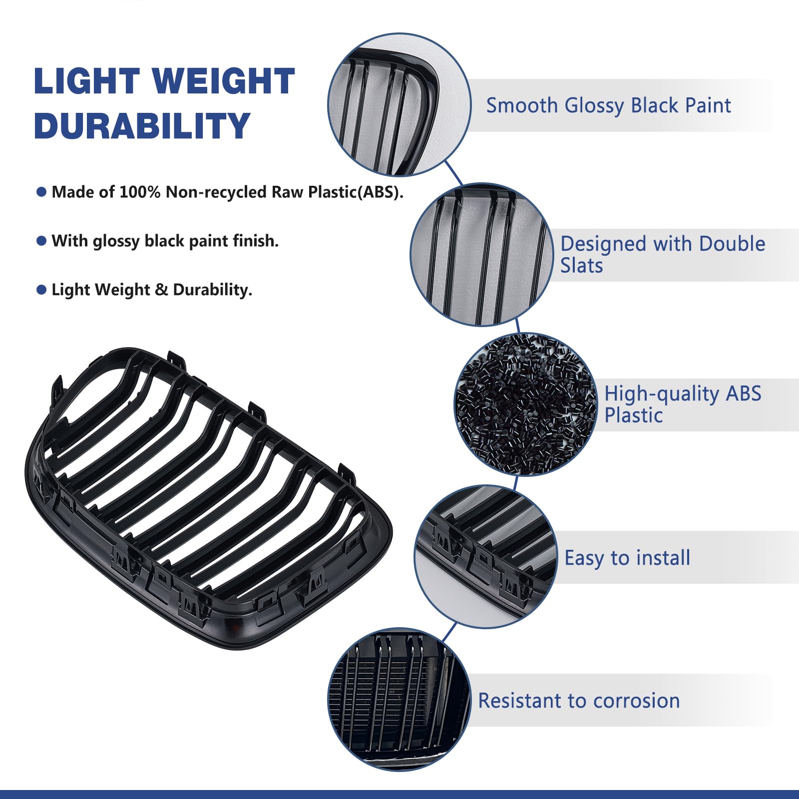 Adatto per BMW X1 E84 Sport 2009-2015 Doppio Ponte Anteriore Rene Griglia Nera Lucida Anteriore Doppia Griglia Sinistra Destra