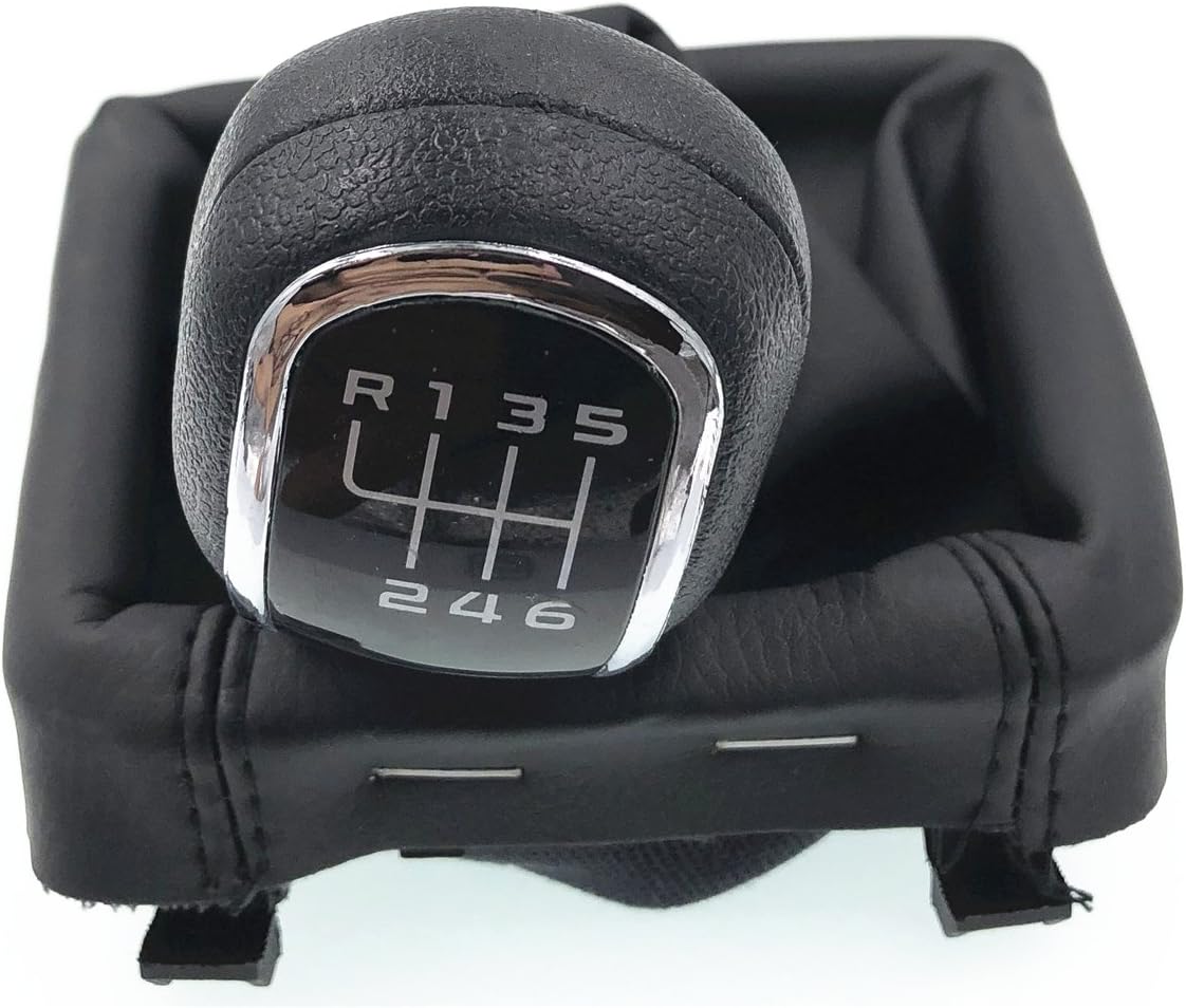 6 Speed Manual Gear Shift Knob Gaiter Boot Cover Case Compatible for Skoda Octavia II 09-12 Superb II 08-12 - Yeti 09-12