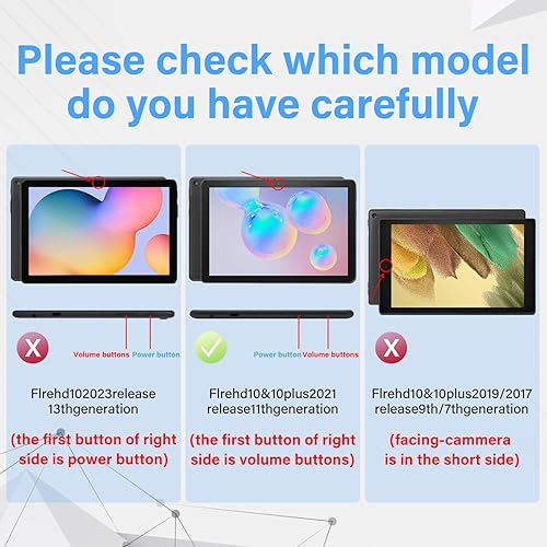 Miniatura 9 de ROISKIN Funda con función atril para tablet 10 y 10 Plus de 11 generación sin protector de pantalla, no para iPad de 10 pulgadas, TCL y Samsung