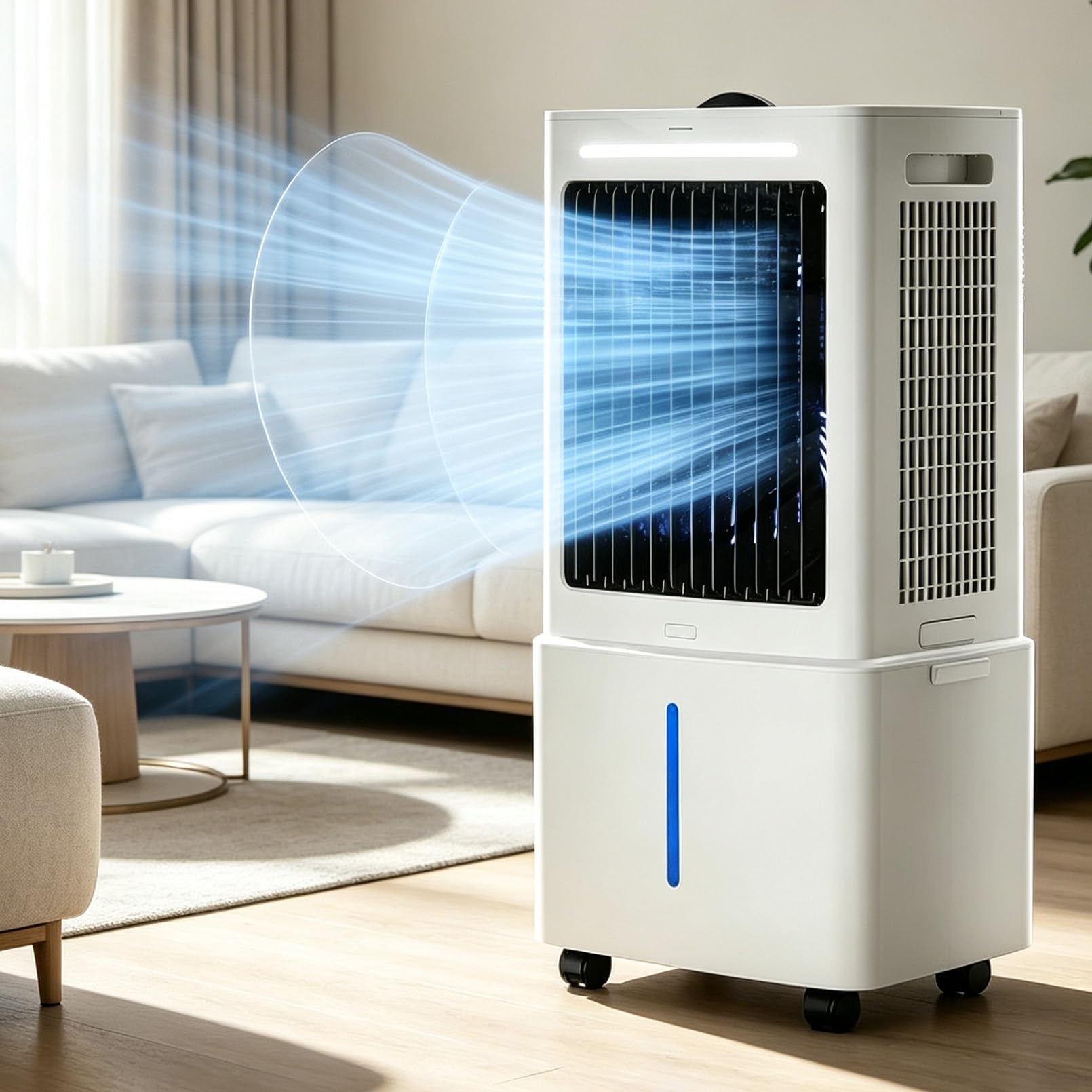 Lsoiup One Color 3-In-1 Portable Air Conditioner Fan, Evaporative Air Cooler With Humidifier, 25L Large Tank, 3 Speeds, 3 Modes, 120° Oscillation, Remote Control Cooling For Room