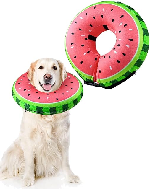 Dog Cone Collar, FWLWTWSS Inflatable Dog Collar Buster Collars for Dogs and Cats, Soft Comfy Protective Recovery Collar Adjustable Dog Donut Collar for After Surgery, Does not Block Vision(X-Large)