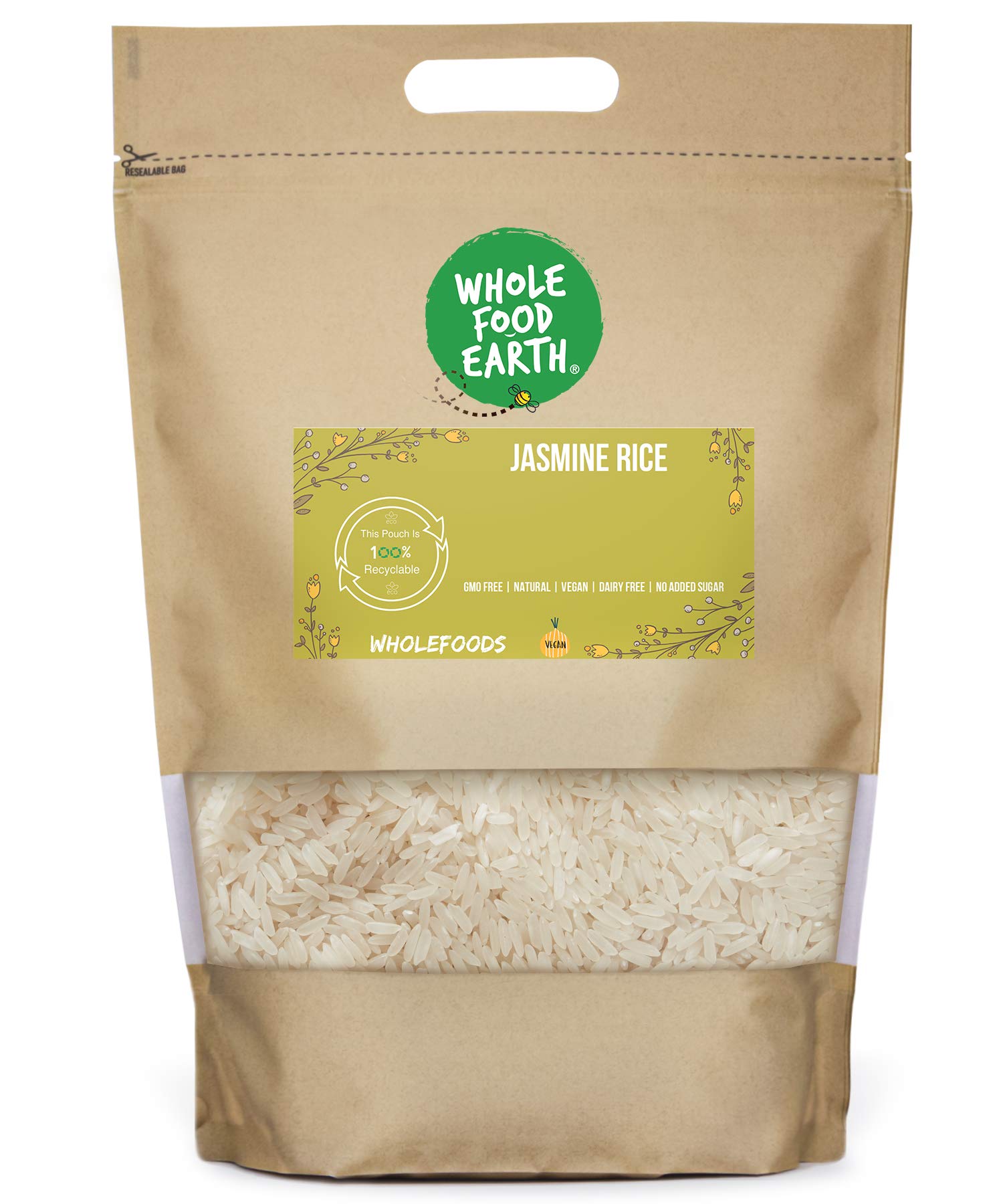 Wholefood Earth Jasmine Rice 500 g | GMO Free | Natural