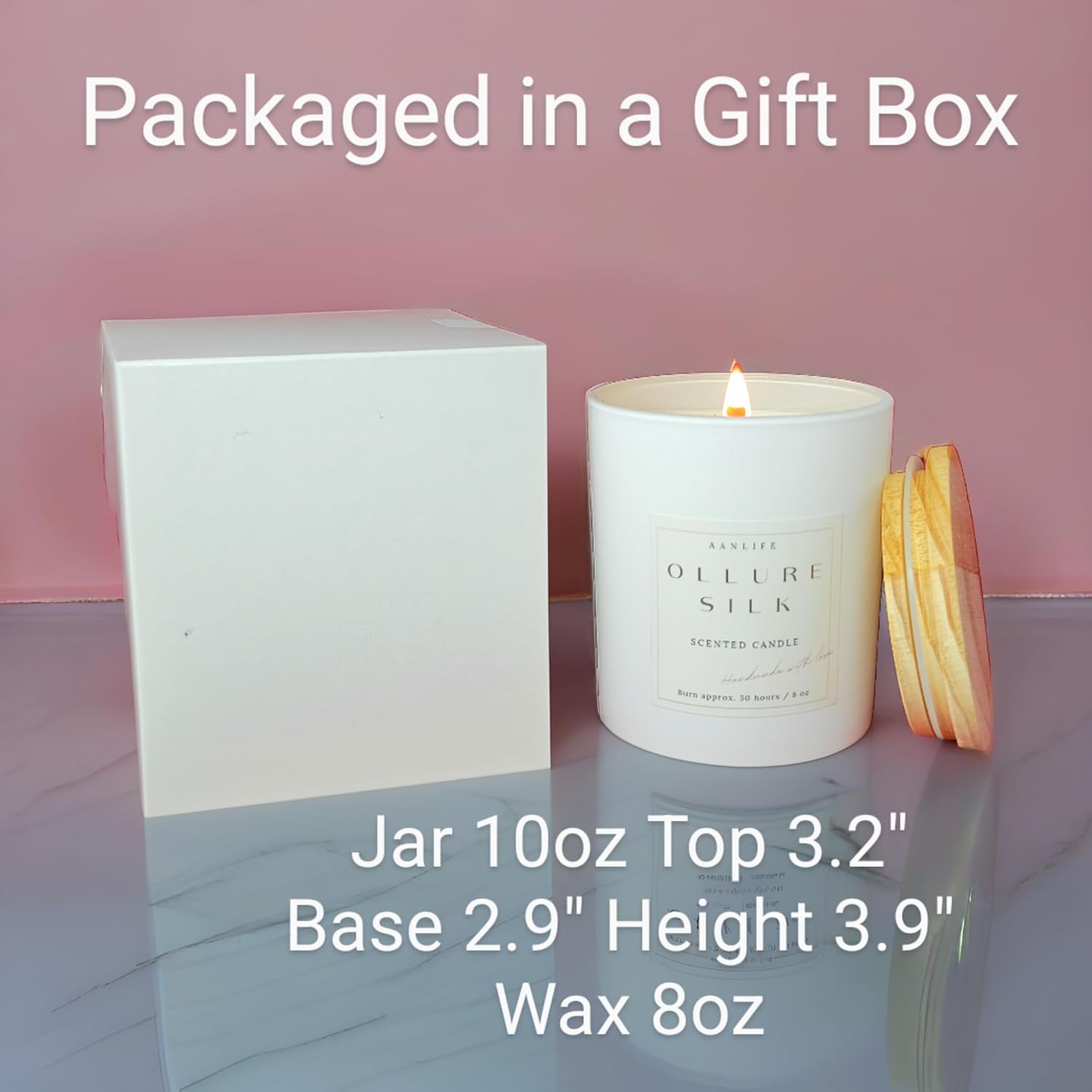 AANLIFE Scented Candle Ollure Silk | Inspired by The Iconic Elegant Fragrance No. 5, Gifts for Women, Aesthetic Home Decor, Elegant Scent, Organic Coconut Wax Candles, Long Lasting 50 Hour Burn, USA