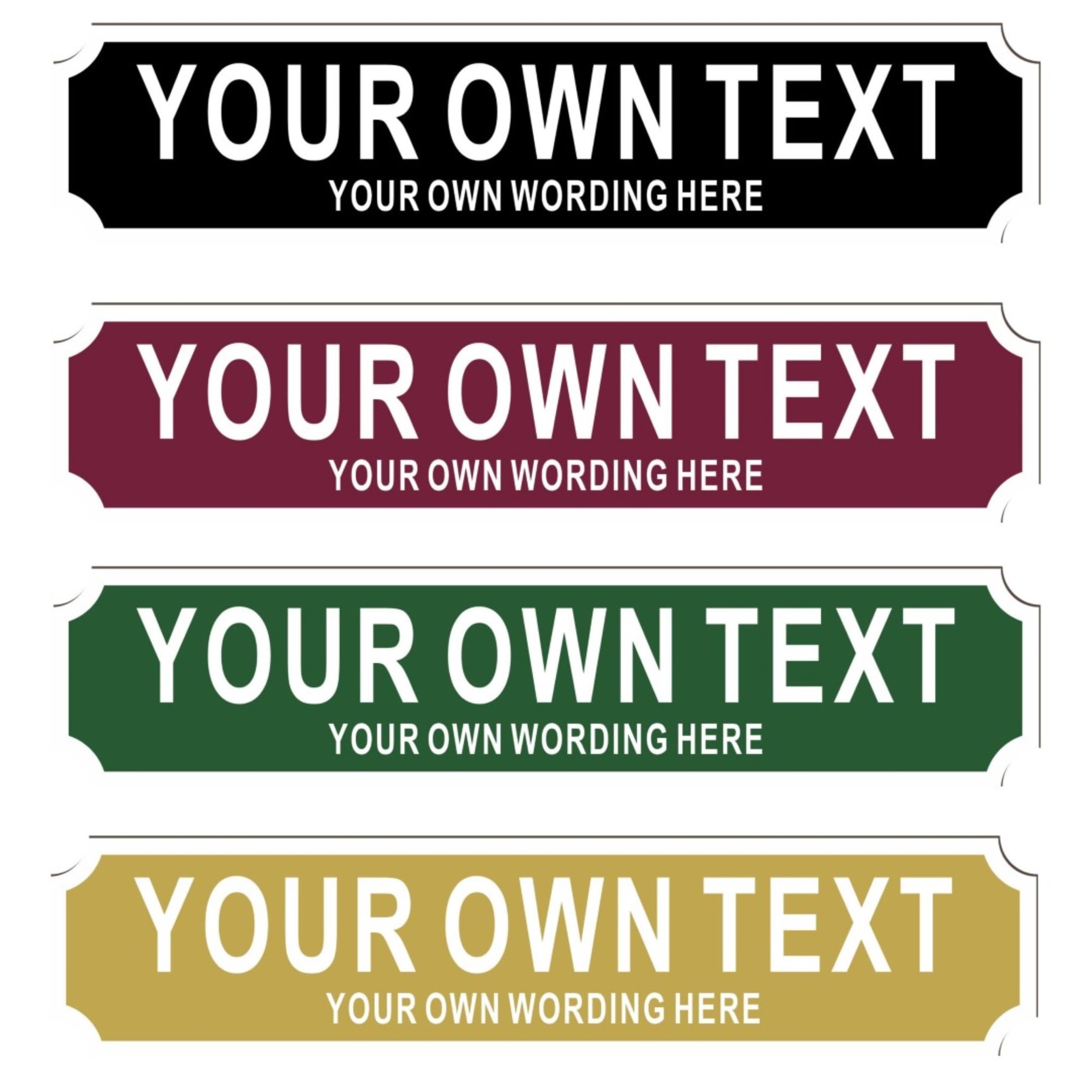Custom Football Street Sign Plaque - Personalised MDF Wood or Acrylic Sign for Dads, Lads, Garage, Den, Man Cave, Bedroom Decor - OWN TEXT Coloured Signs (Acrylic, Small: 290mm x 63mm)