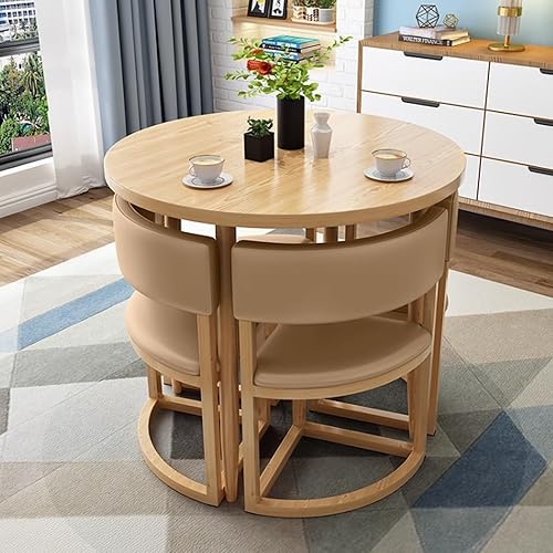 Miniatura 13 de YVYKFZD Juego de mesa de comedor redonda, juego de mesa y silla para sala de recepción de oficina, mesa de conferencia de café simple, mesa
