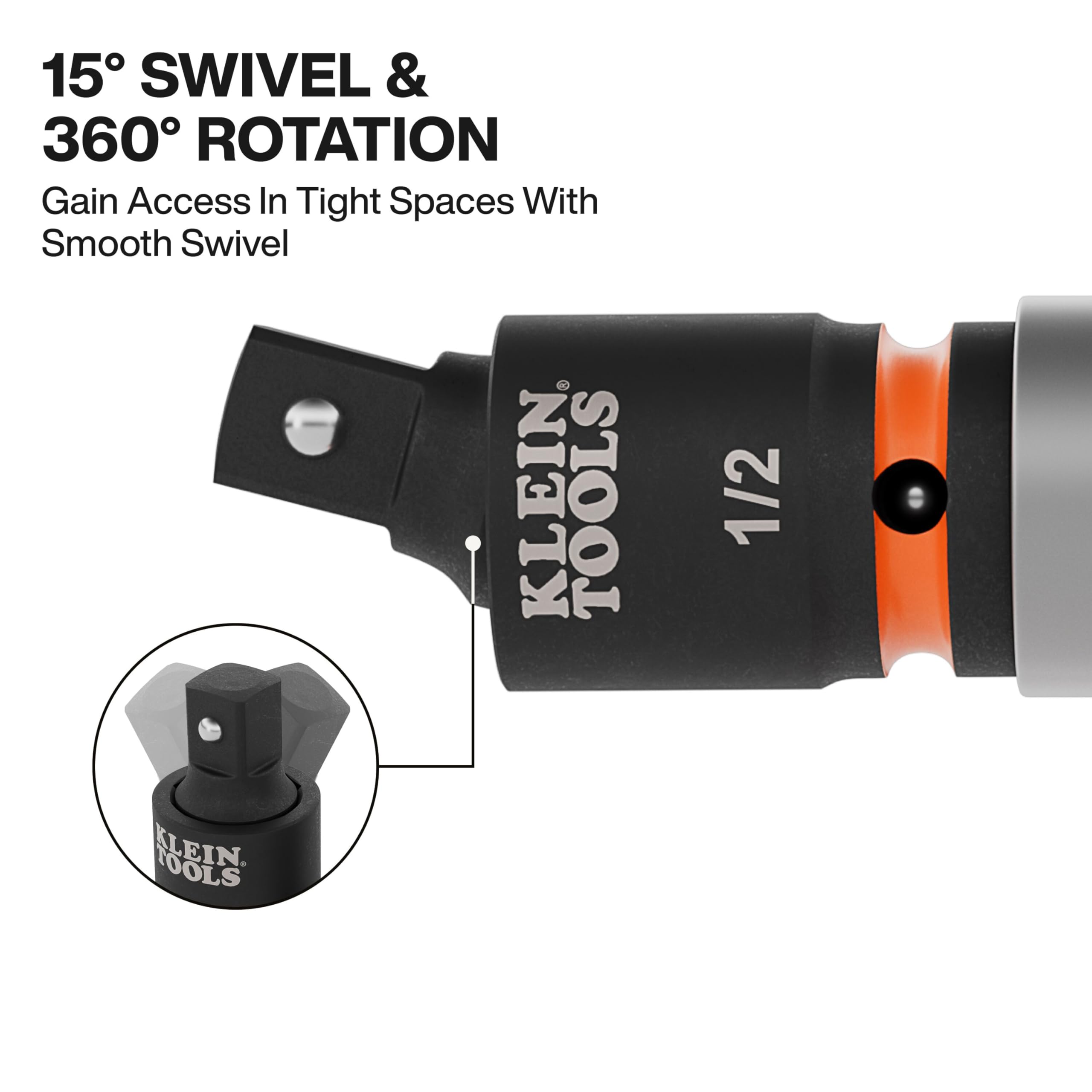 Klein Tools 65843SW Impact Wrench Swivel Socket Adapter Set, 3