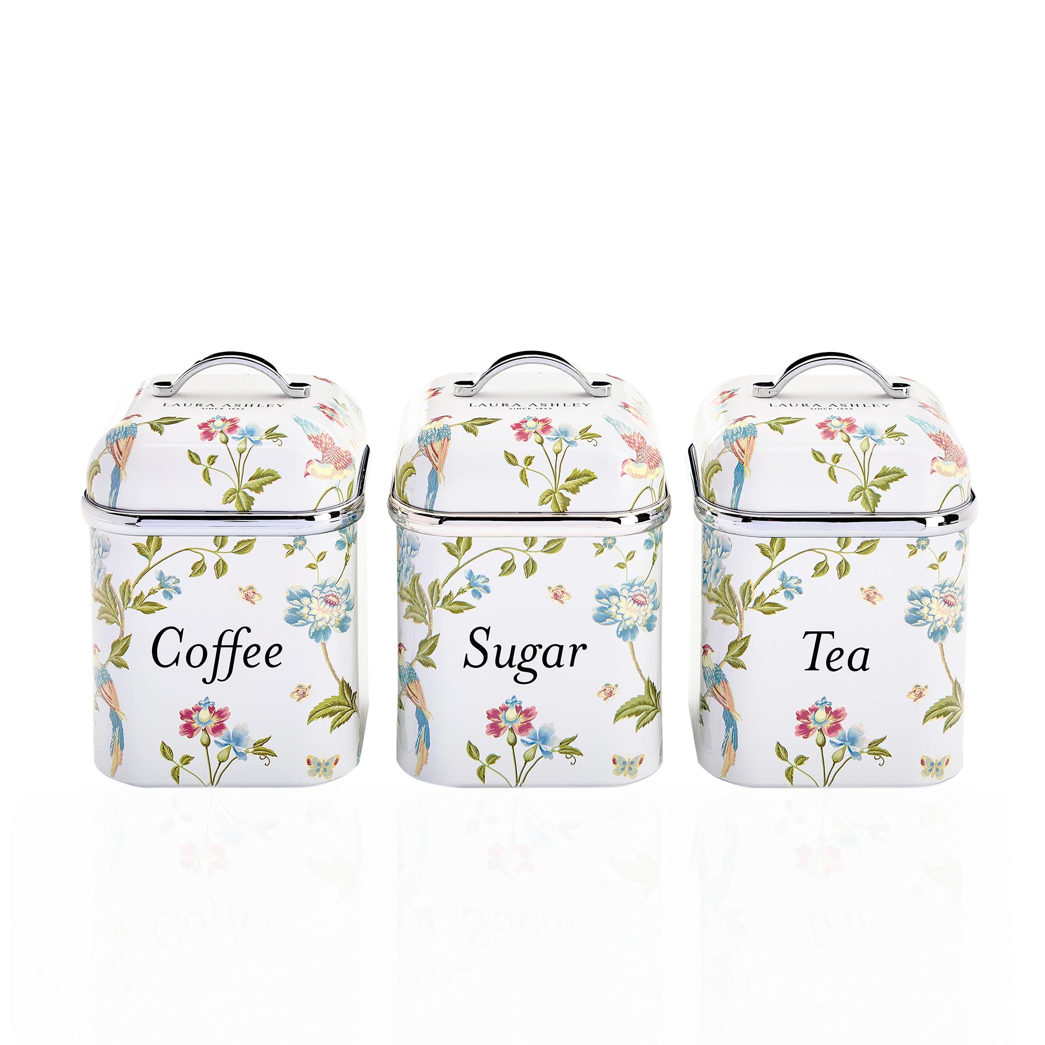 Laura Ashley 3 Canister Set, Elveden White