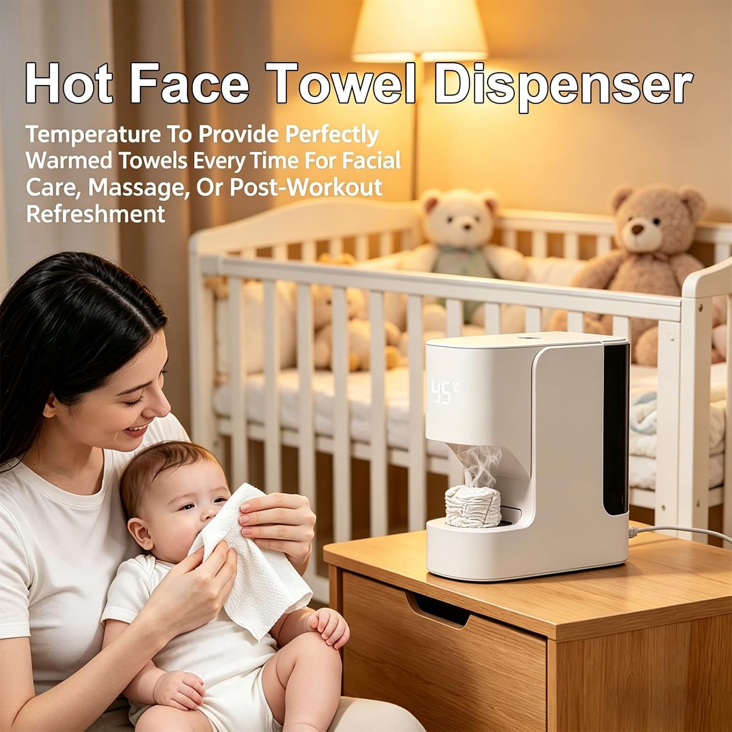 Calentador Y Dispensador Automático De Toallas Calientes, Temperatura Constante De 55 °c, 20 Toallas Comprimidas, Alertas De Voz Inteligentes, Ideal para El Baño Y SPA En 10pcs