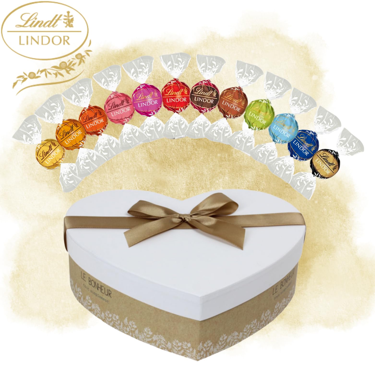 LINDT - Coffret Cœur de 50 Chocolats Lindor - Saint-Valentin | Saveurs Inédites dans un Coffret Original Prêt à Offrir pour la Saint Valentin, la Fête des Mères