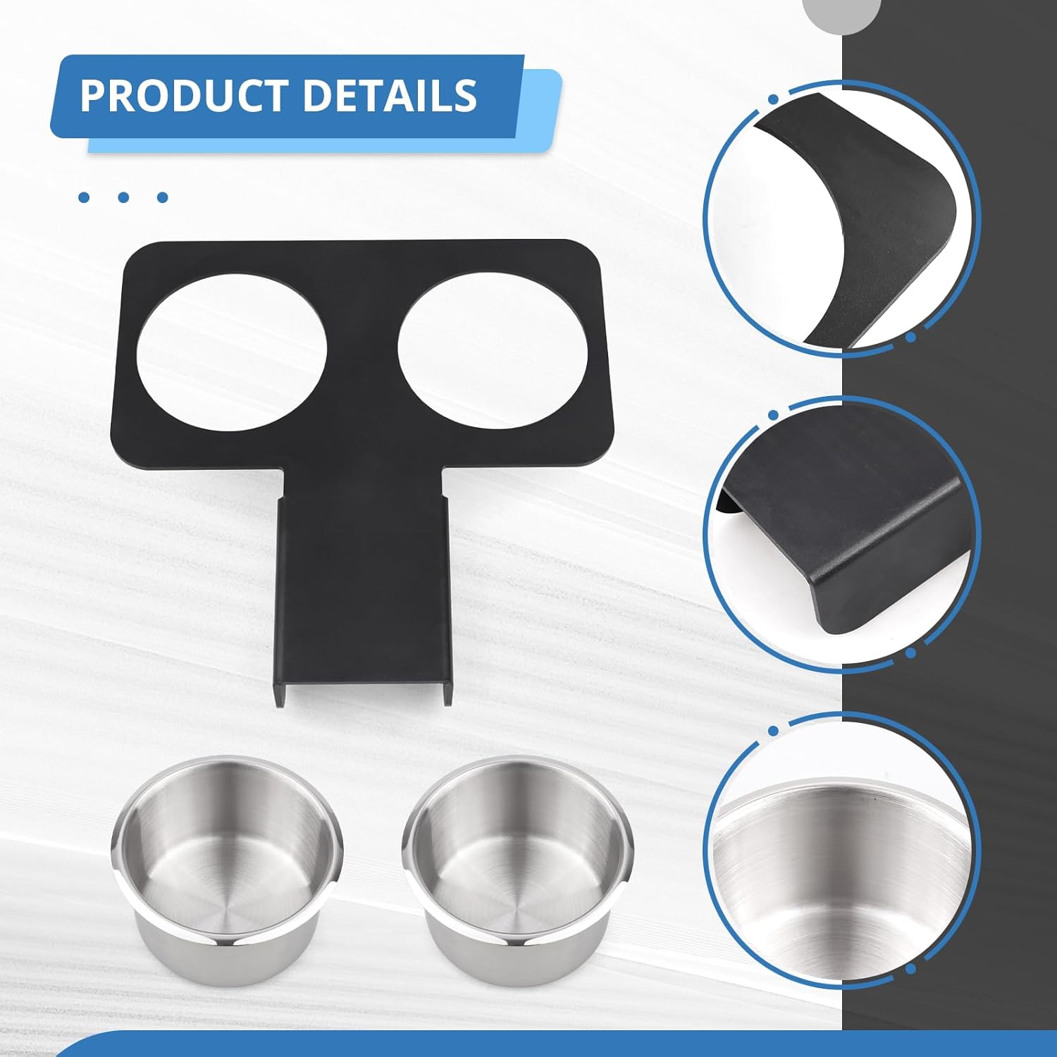 Stainless Steels Truck Water Cup Drink Holder, Removable Aluminium Cup Holder Fit for 73-87/91 Chevy/GMC C/K 10/20/30,Chevy Truck Center Console (Not for Manual Transmission)