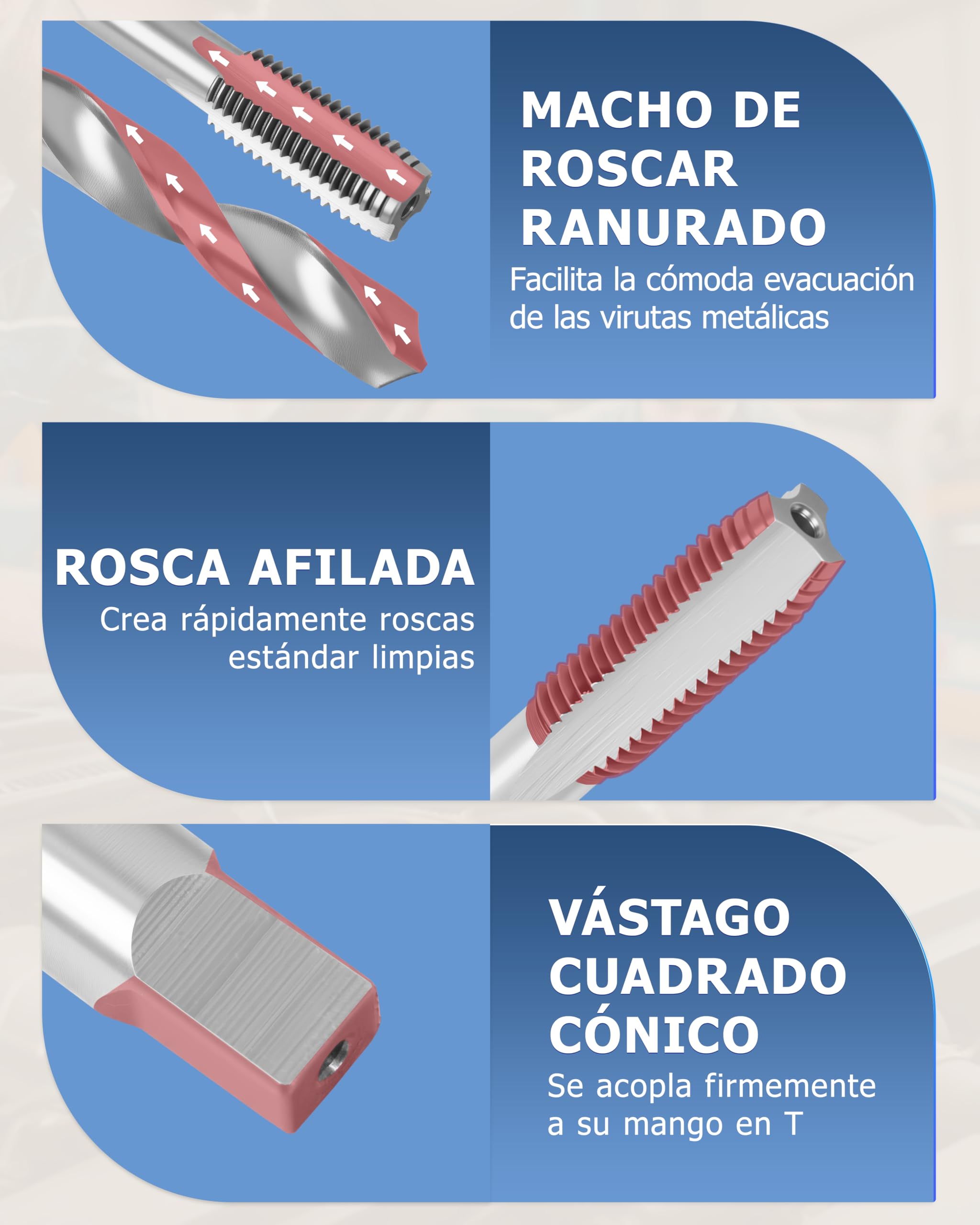 DAYUAN Juego de Reparación de Roscas Kit Helicoil 131 Piezas M5 M6 M8 M10 M12