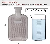 Vista 2 de Bolsa de agua caliente clásica premium de hule de HomeTop con linda funda tejida con diseño de zorro