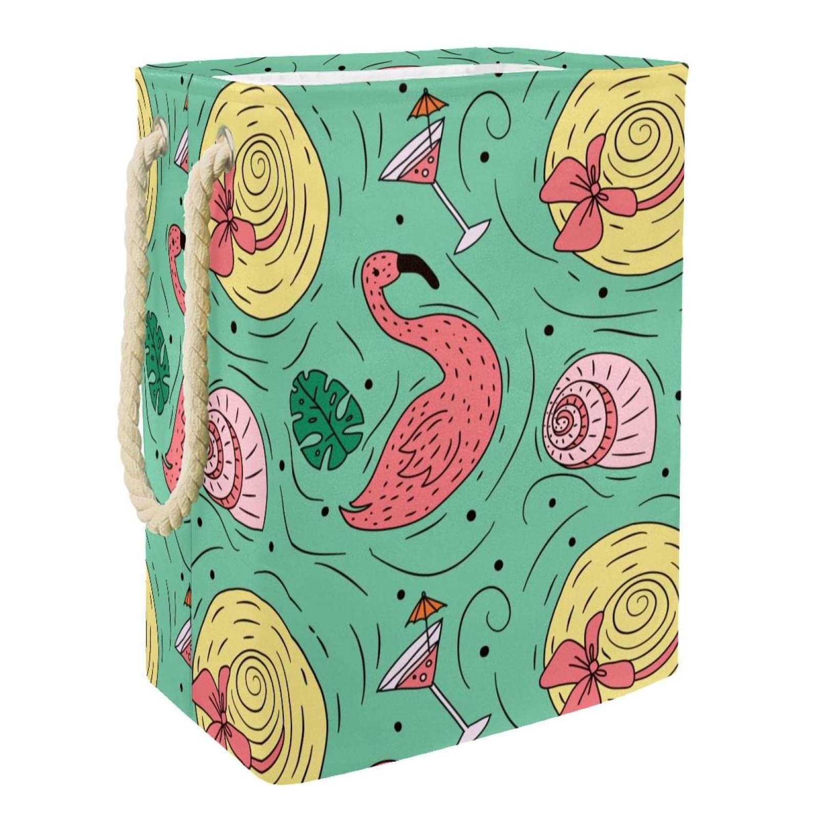 Panier à linge sale avec poignée grand format sac à linge imperméable motif flamant rose