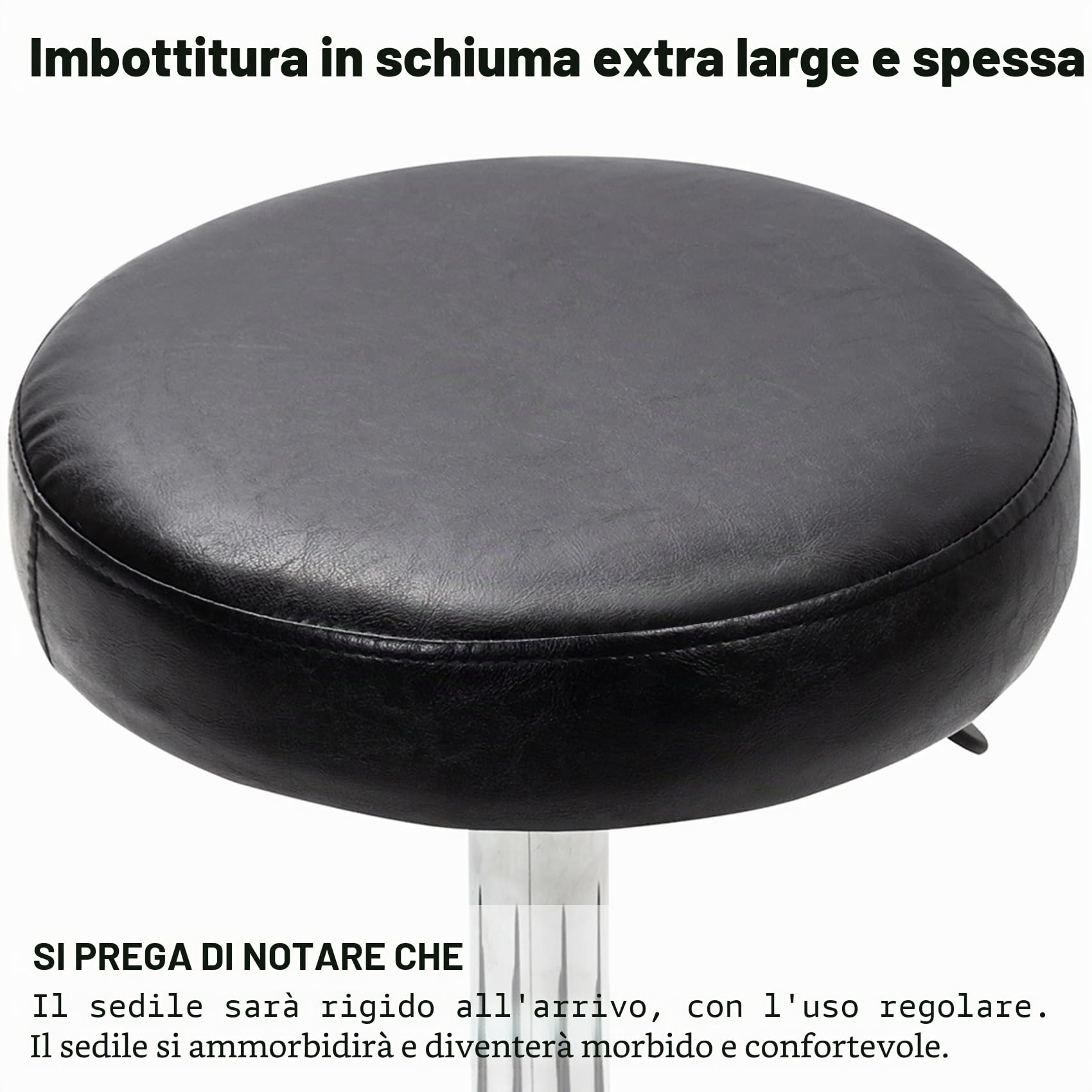 display4top Nero Sgabello, 5 ruote