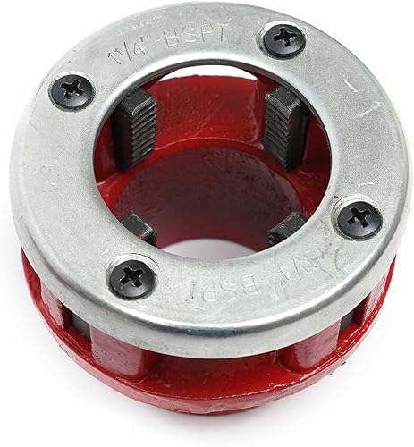 Miniatura 9 de TBVECHI Kit de enhebrador de tubos de trinquete juego de herramientas de roscado de tubos de trinquete con 7 troqueles 38 12 34 1 1-14 1-12 2 y