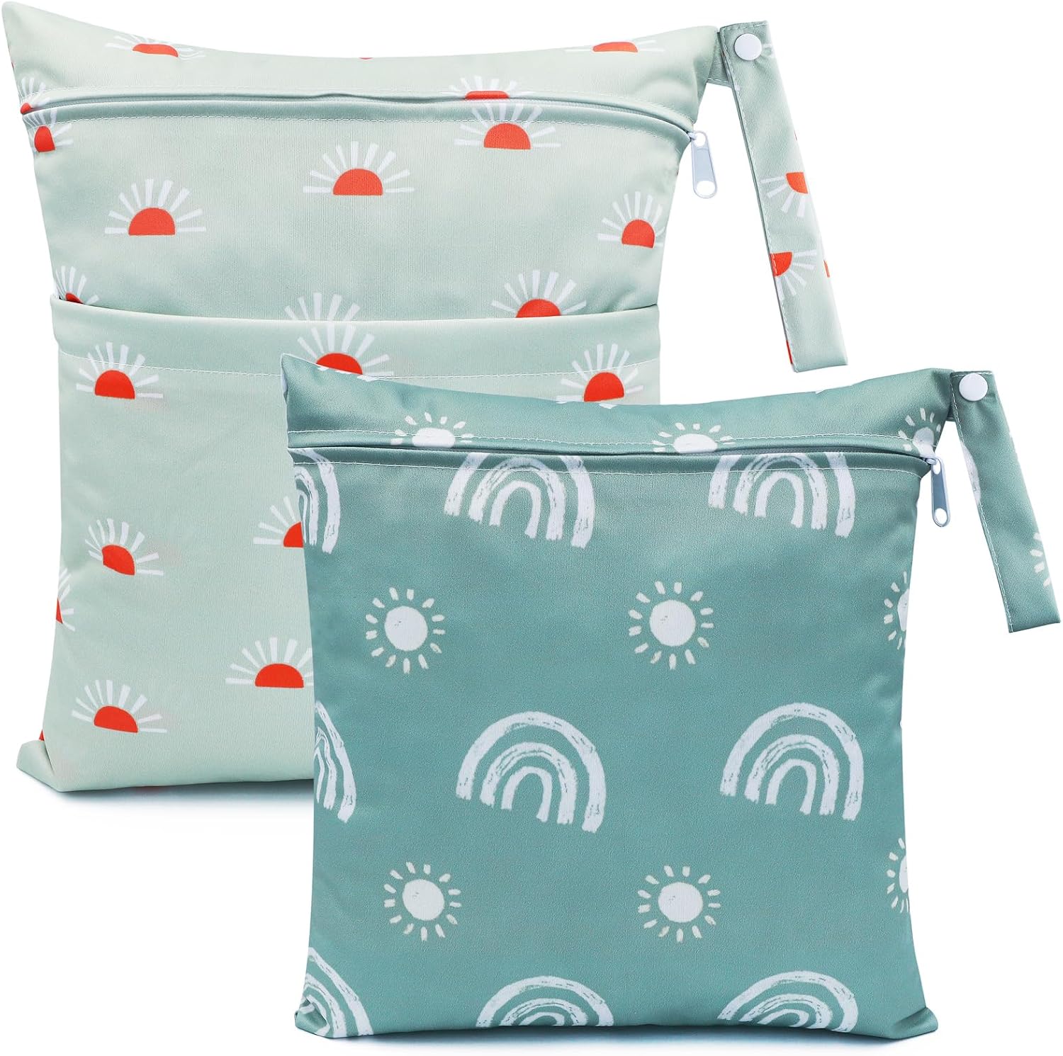 4 Wet Dry Bags Riutilizzabili GOEDCH Per Pannolini – Borsa Impermeabile Con Doppia Cerniera, Manico, Per Viaggio, Spiaggia, Piscina – 28x30cm - 4
